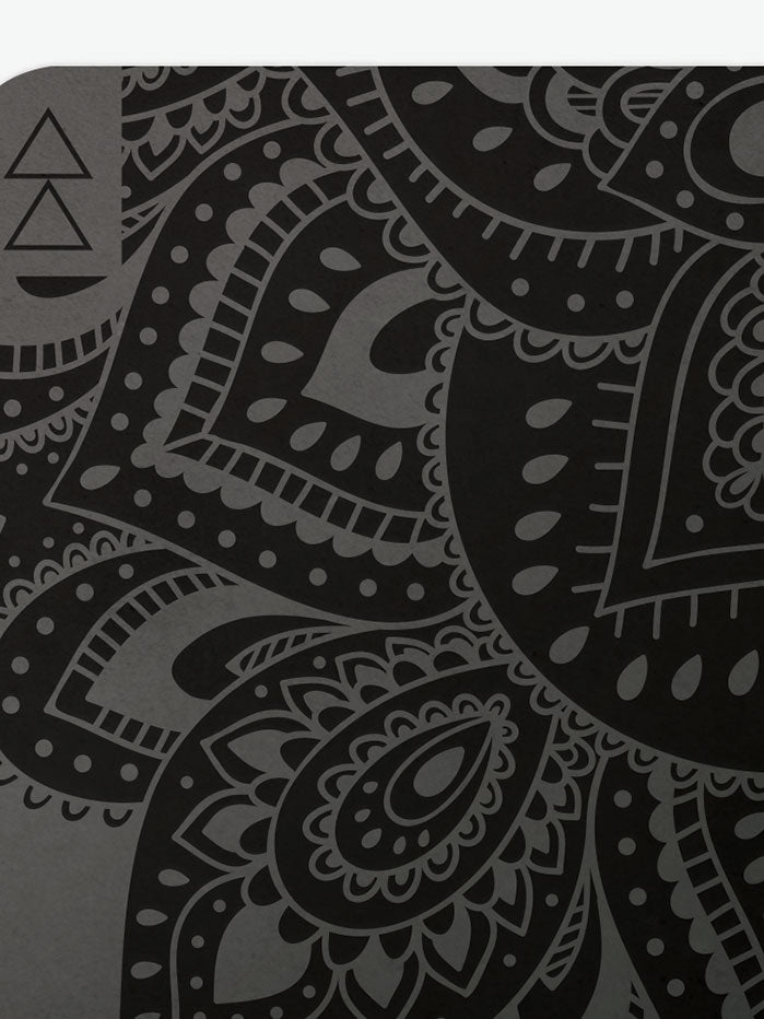 Yoga Design Lab Infinity Mat 5mm Non-Slip Eco-Friendly Yoga Mat with Mandala Charcoal Print - Perfect for Home, Studio & Travel Yoga Practice