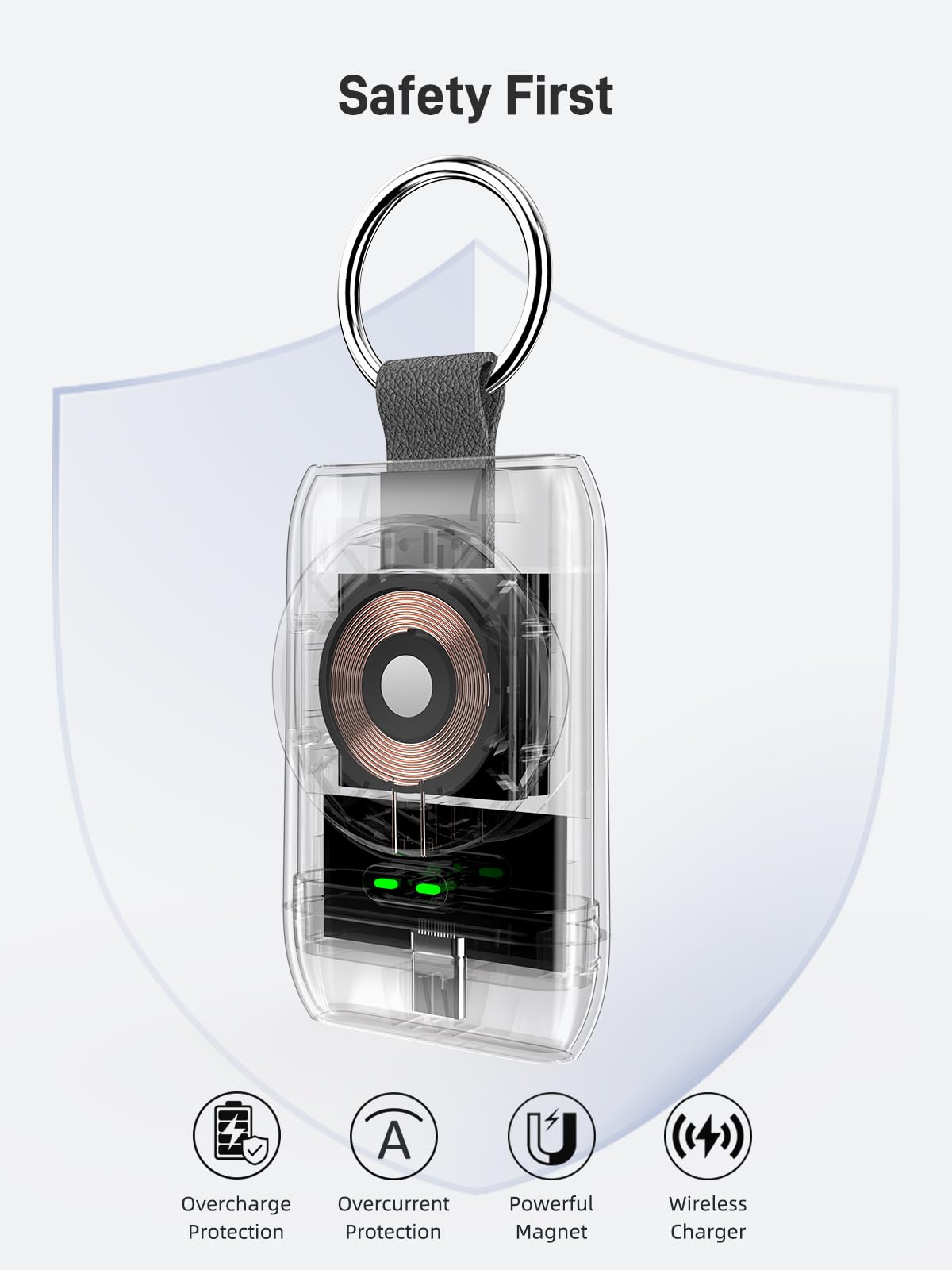 Samsung Galaxy Watch Charger - 1400mAh Fast Wireless Magnetic Charging Dock for Galaxy Watch 7/6/5/4/3/Active 2 | Portable Travel Keychain Charger | Perfect for Home, Office & Travel Use