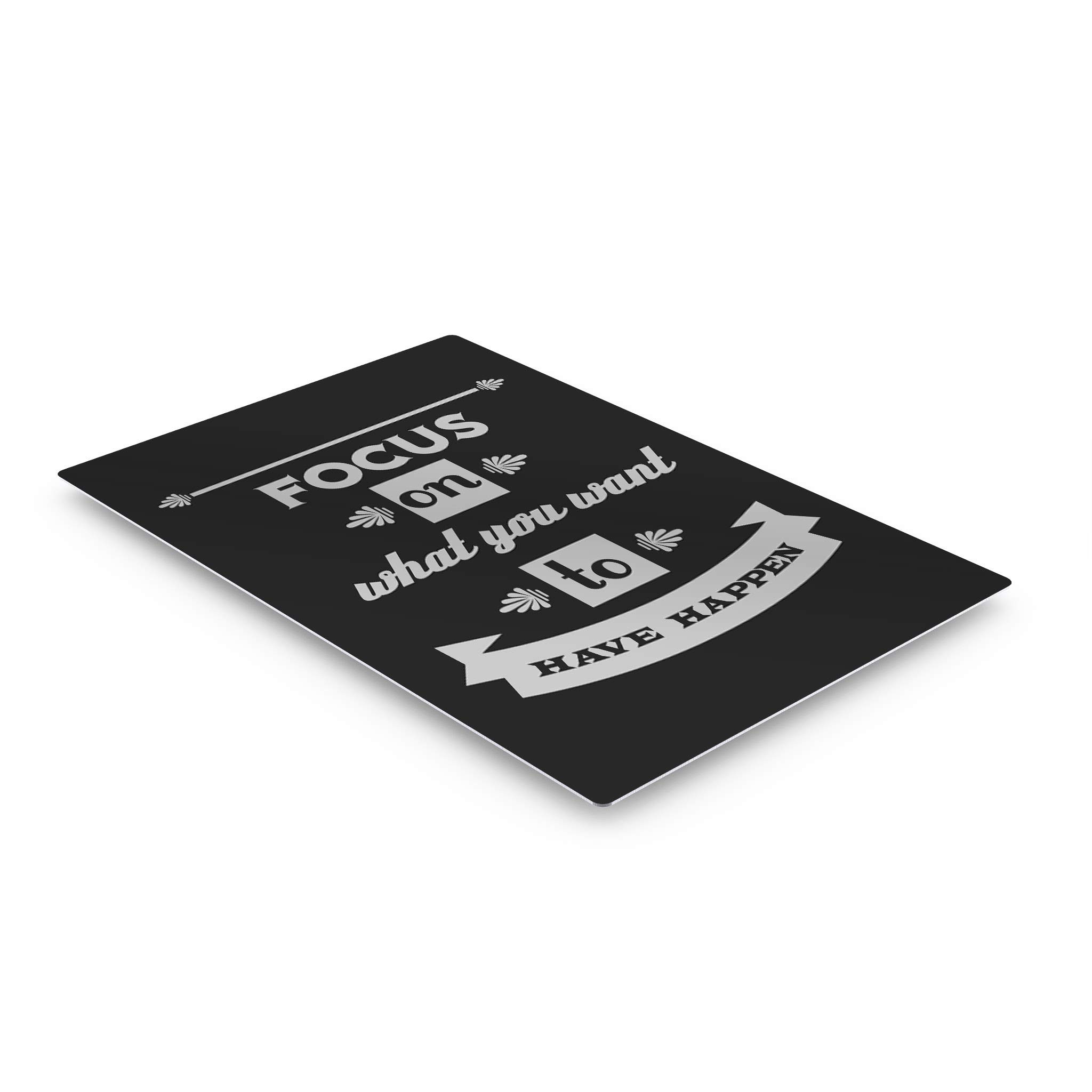 Smile Art Design Motivational Metal Wall Art - 'Focus on What You Want to Have Happen' Inspirational Quote Print, 30x20 Inches, Ready to Hang - Perfect for Office, Living Room Decor & Entrepreneur Gifts | Home & Business Motivation Wall Art