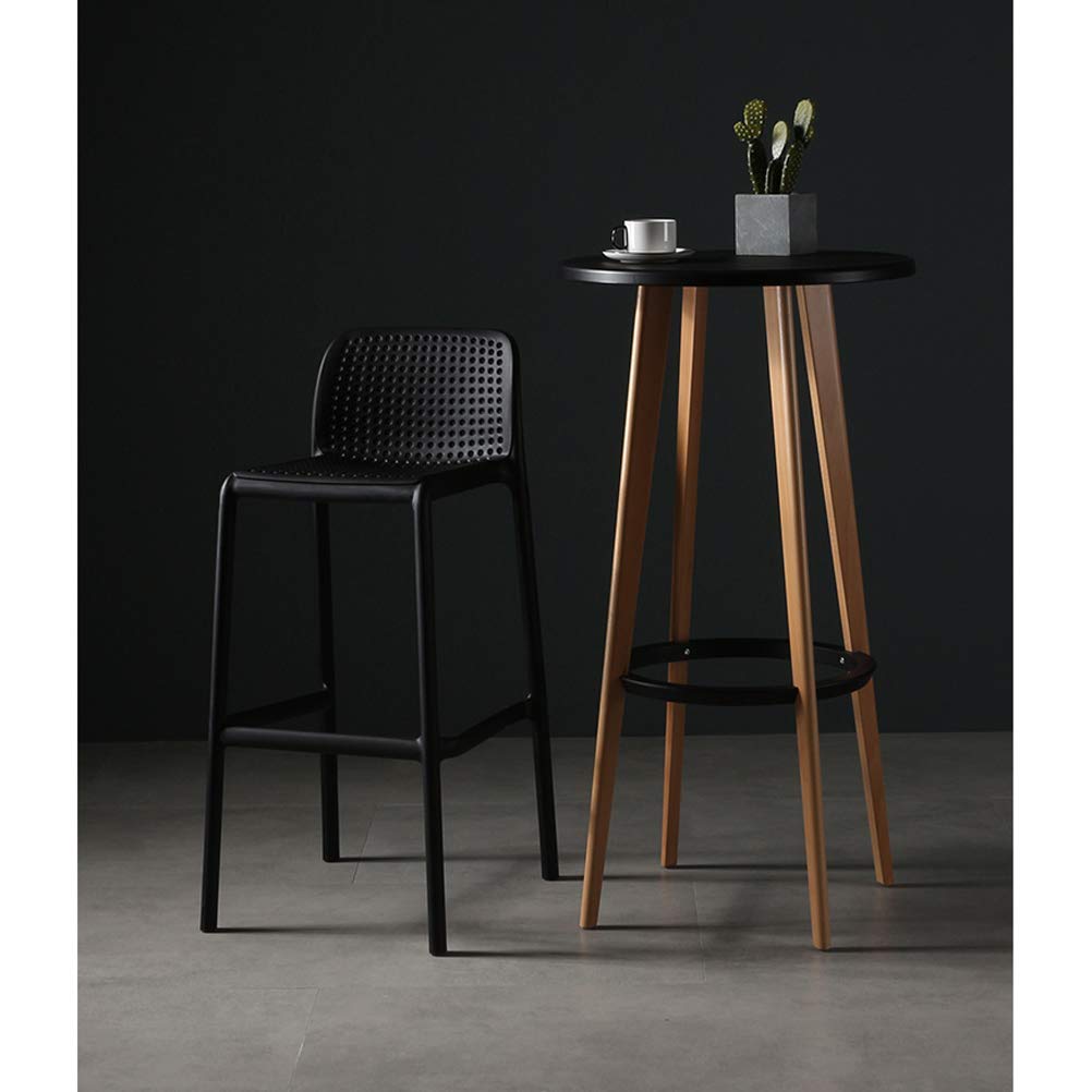 Modern Simple Bar Chair - High-Footed Stool with Backrest for Home Bar, Kitchen Island & Office Reception - Adjustable Height Counter Chair (Black) - Perfect for Dining, Entertaining & Workspaces