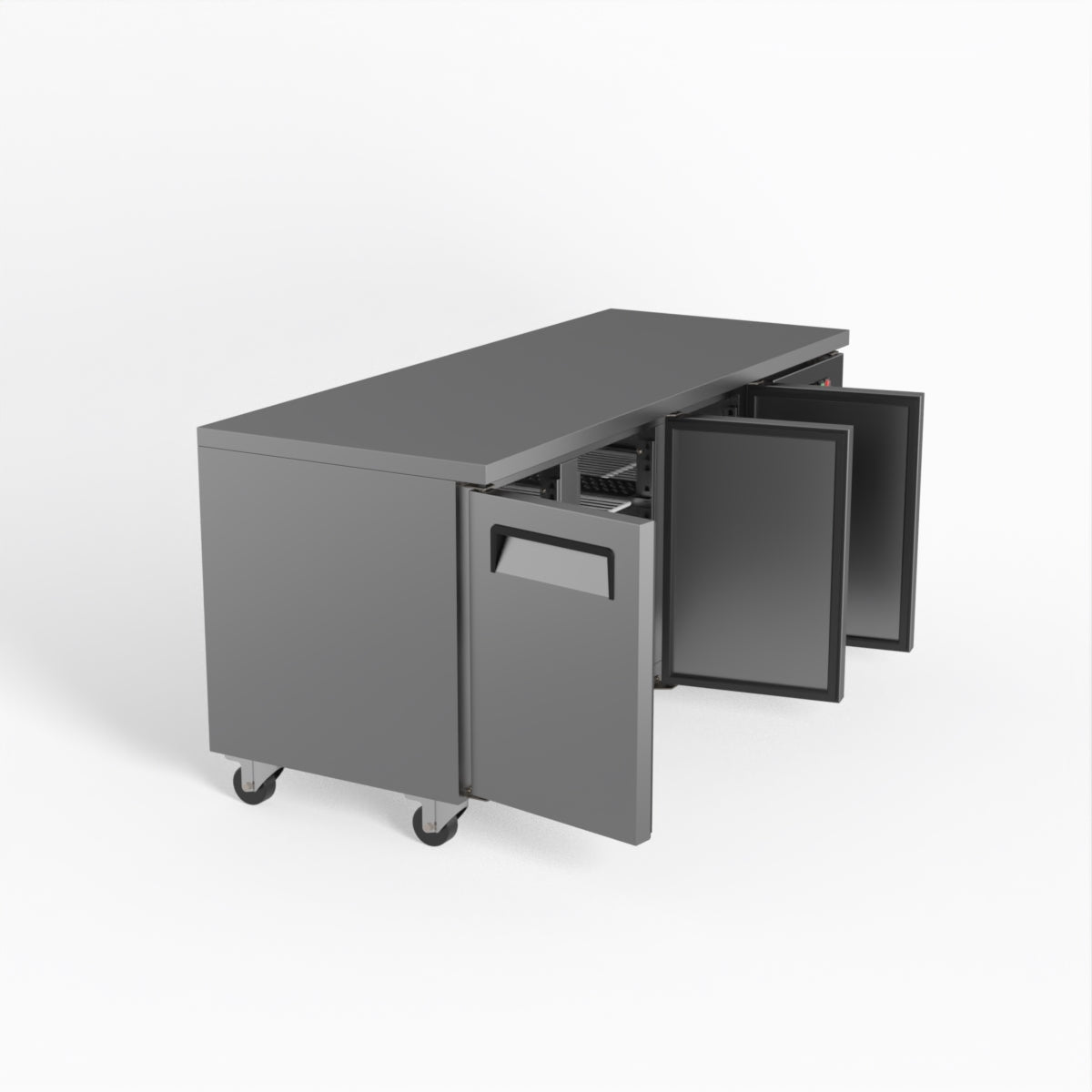 AG 3 Door Commercial Worktop Freezer with Stainless Steel Doors - Perfect for Restaurants, Cafes, and Catering Businesses