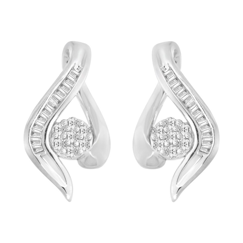 9ct White Gold Diamond Stud Earrings for Women - Elegant & Timeless Jewelry Gift for Weddings, Anniversaries & Special Occasions