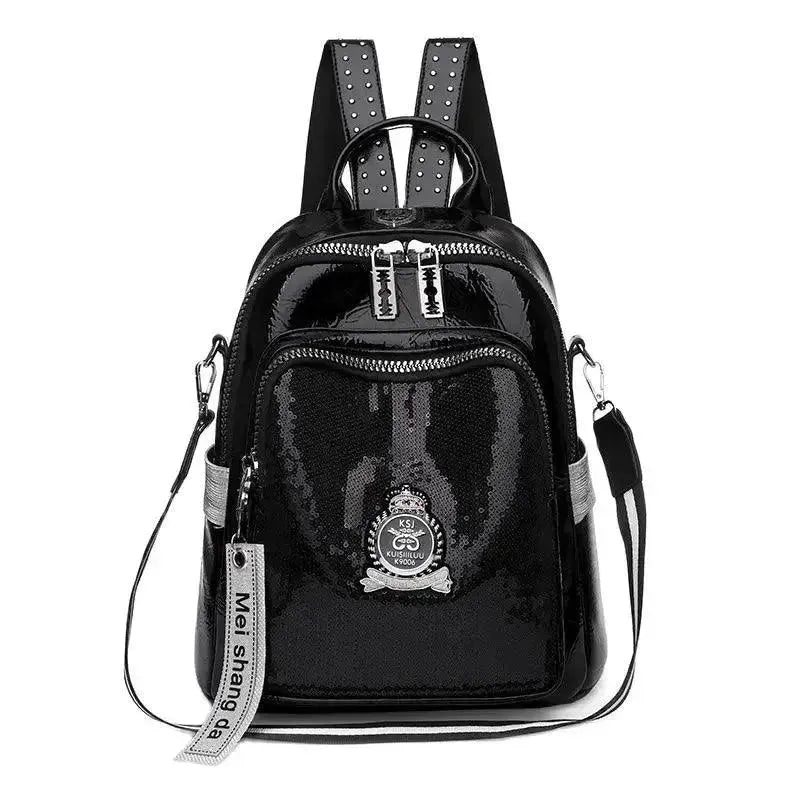 Stylish PU Leather Backpack for Women & Men - Waterproof Laptop Bag with USB Charging Port - Perfect for Work, Travel & School