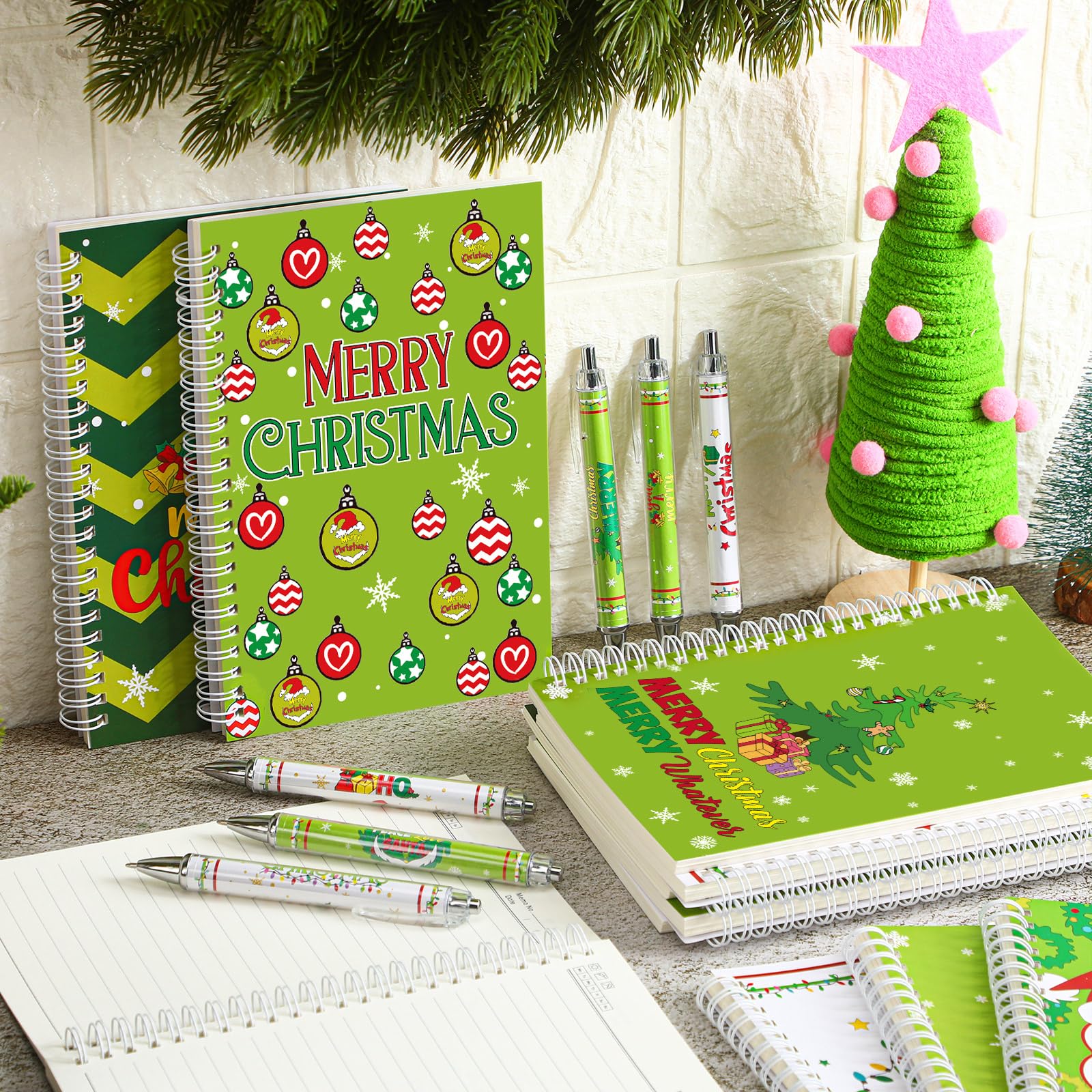 36 Pcs Christmas Notepads with Pens - Cute Holiday Memo Notebook Set with Ballpoint Pens | Bulk Merry Christmas Office Supplies for Coworkers, Secret Santa & Holiday Gifts | Perfect for Office Parties, Classroom Activities & Festive Note-Taking