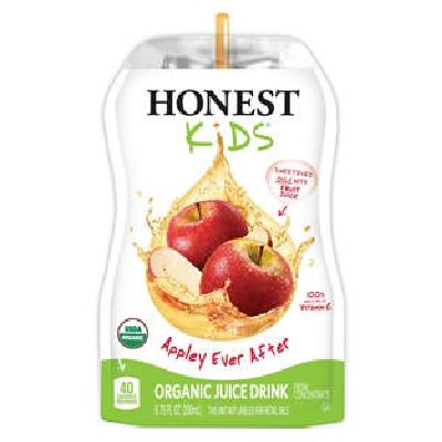 Honest Kids Organic Apple Juice Drink Boxes - 16 Pack of 8oz Pouches | Healthy Snack for School Lunch, Picnics & On-the-Go Hydration