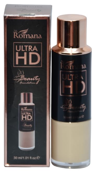 URJUWANI Romana Ultra HD Beauty Foundation - 30ml Liquid Makeup for Flawless Coverage, Natural Finish | Perfect for Daily Wear, Photography & Special Occasions