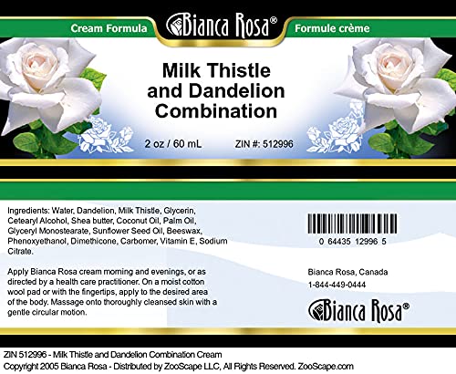 Organic Milk Thistle & Dandelion Root Cream - 2oz Herbal Skin Care (3-Pack) | Natural Face & Body Moisturizer for Dry Skin, Eczema Relief & Anti-Aging | ZIN:512996