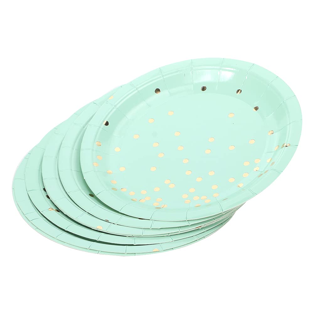 8-Piece Disposable Paper Plate Set - Eco-Friendly Cake Trays & Dessert Platters for BBQ, Birthday, Christmas, Wedding Parties (Mint Green) | Perfect for Outdoor Events, Catering & Holiday Celebrations