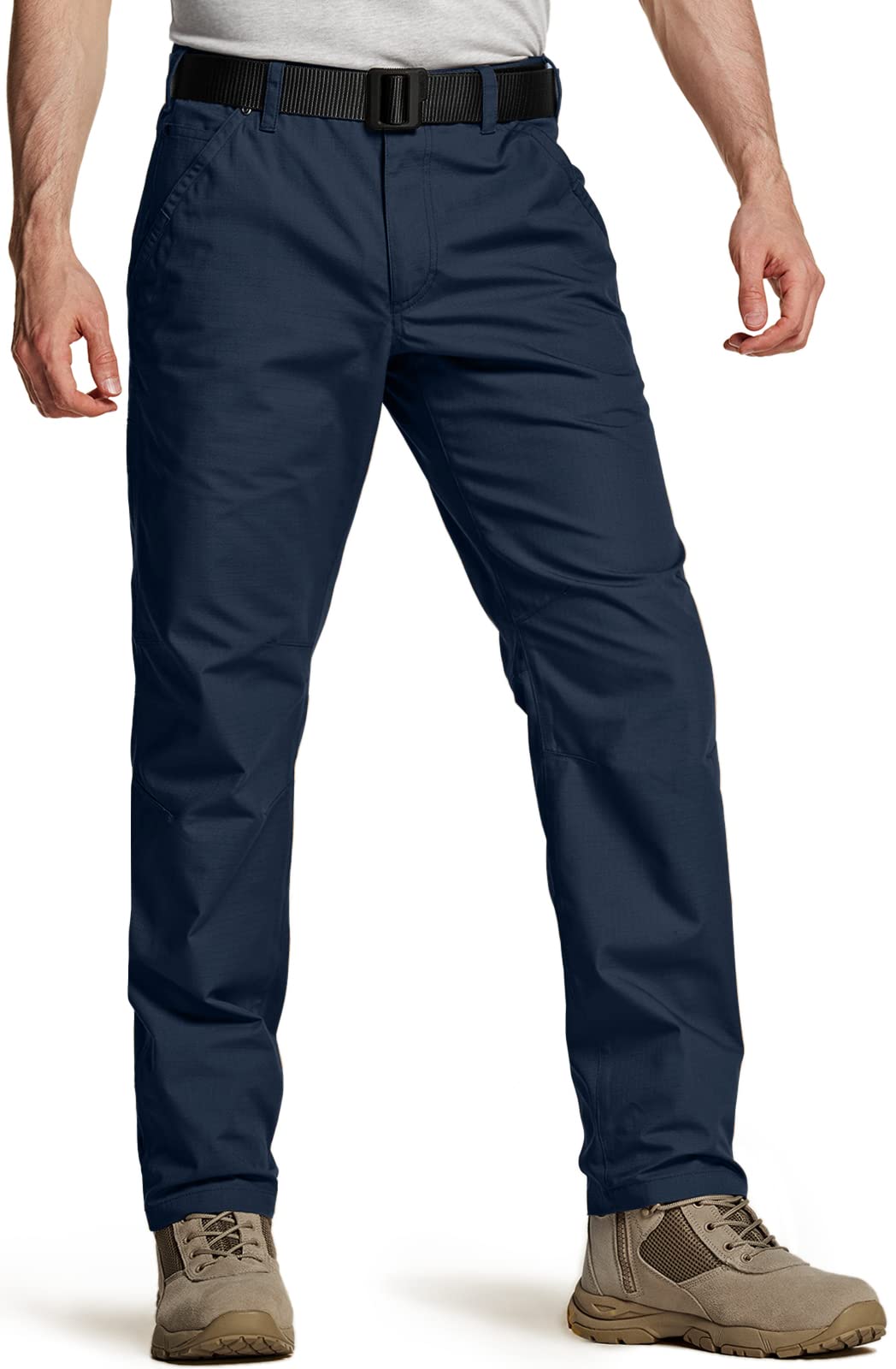 CQR Men's Ripstop Tactical Pants - Water Resistant Work Pants for Outdoor & EDC Use - Durable Utility Cargo Pants for Hiking, Camping & Security Jobs