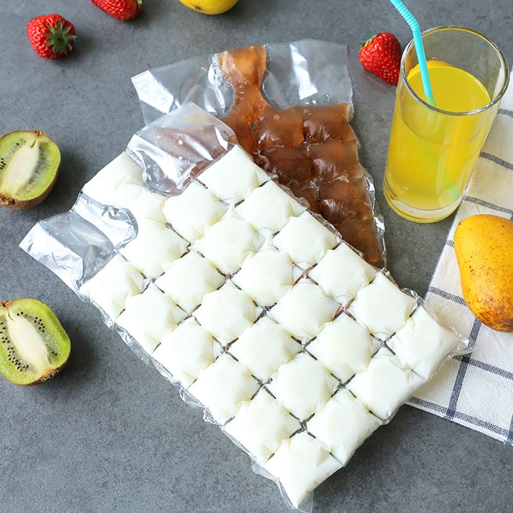 DOITOOL 50-Pack Self-Sealing Disposable Ice Cube Bags - Reusable Ice Cube Mold Tray for Juice, Cocktails, Smoothies & Party Drinks - Perfect for Home, Bar, and Outdoor Gatherings