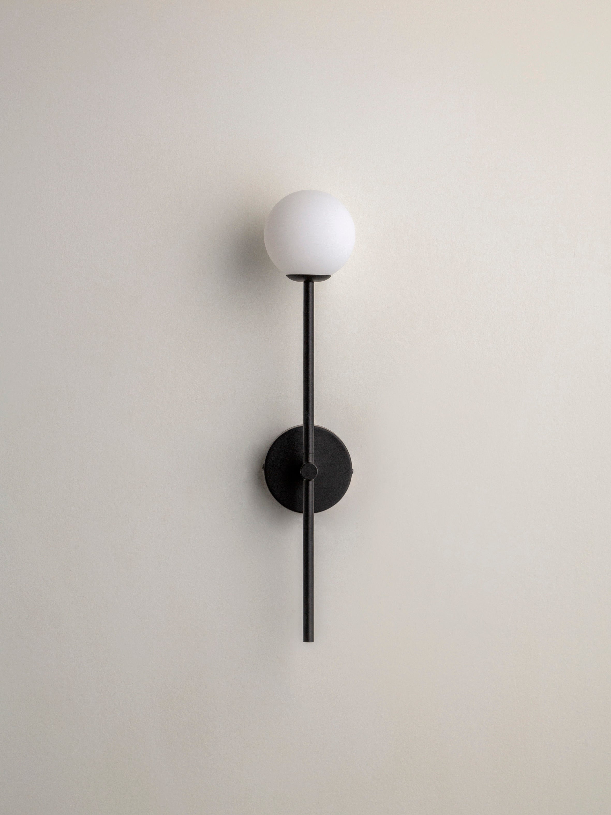 Chelso Matte Black and Opal Wall Light - Modern Indoor/Outdoor Sconce for Living Room, Bedroom, or Patio Lighting