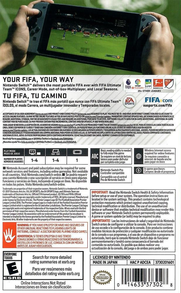 FIFA 18 Nintendo Switch Game - Pre-Owned Soccer Video Game for Sports Fans | Perfect for Family Game Night & Competitive Play