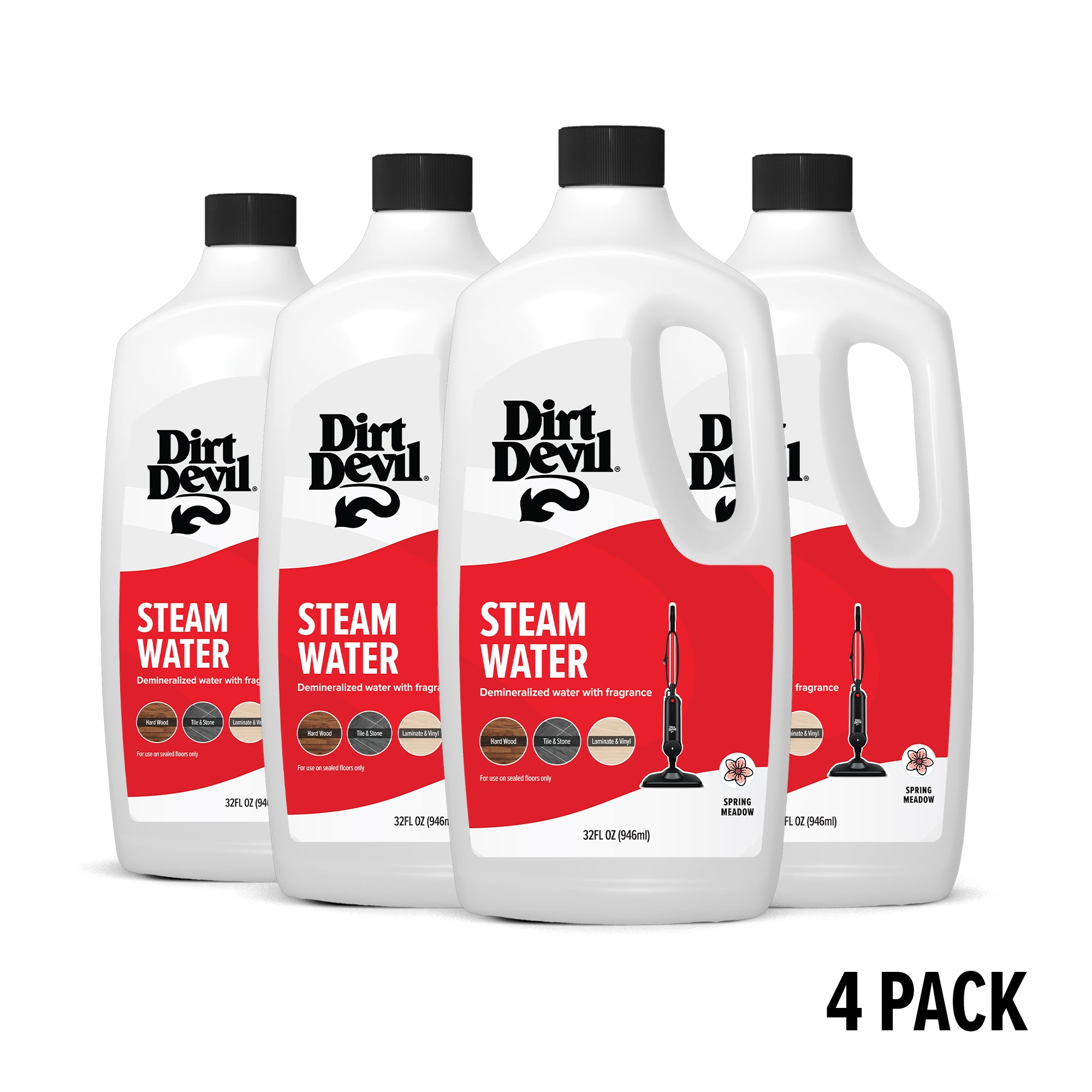 32 oz Steam Water Bottle (4 Pack) - Insulated Stainless Steel Thermos for Hot & Cold Drinks - Perfect for Gym, Hiking, Camping & Office Use