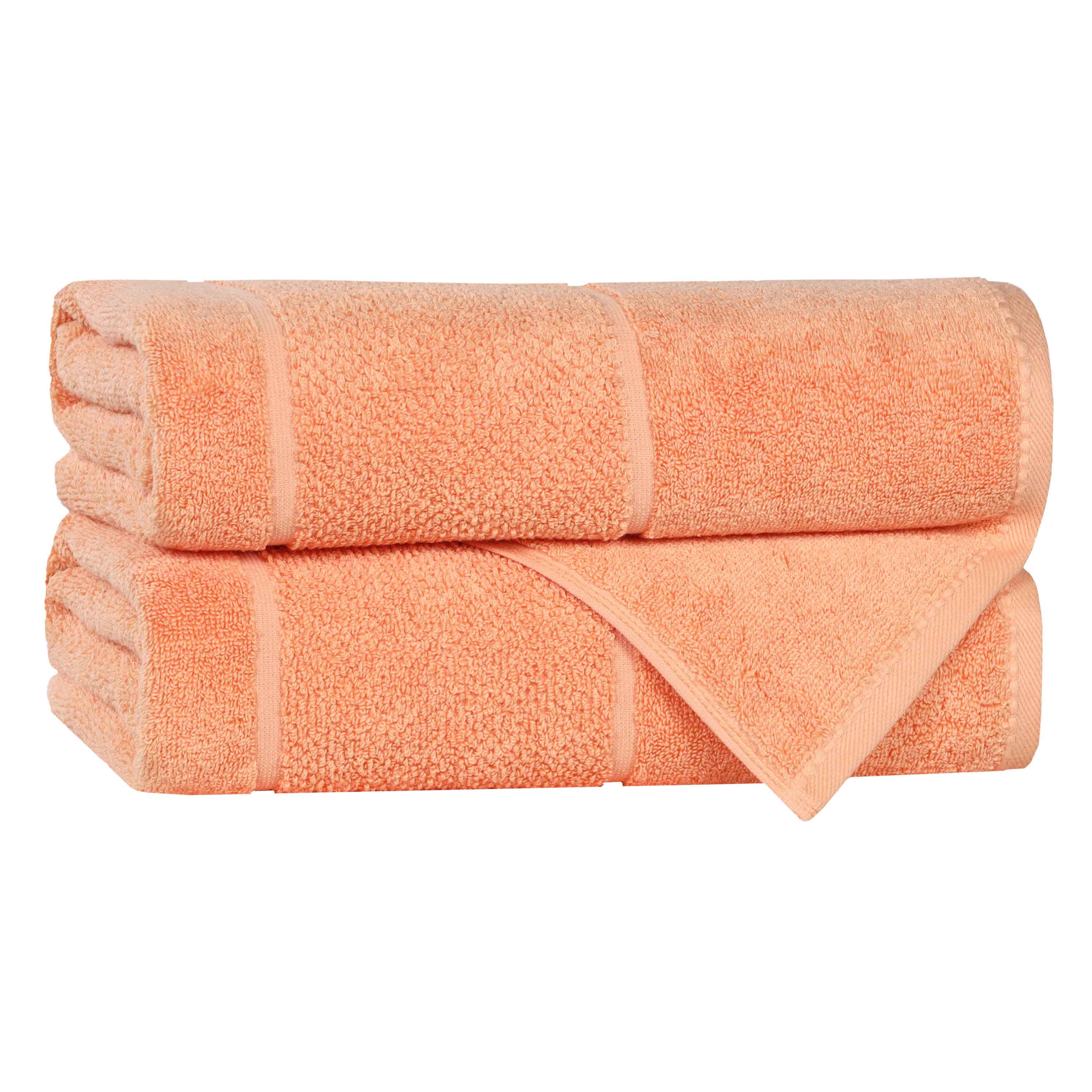 Premium Cotton Bath Towels Set of 2 - Extra Large, Soft & Absorbent - Luxury Broad Border Design for Spa, Bathroom & Beach Use