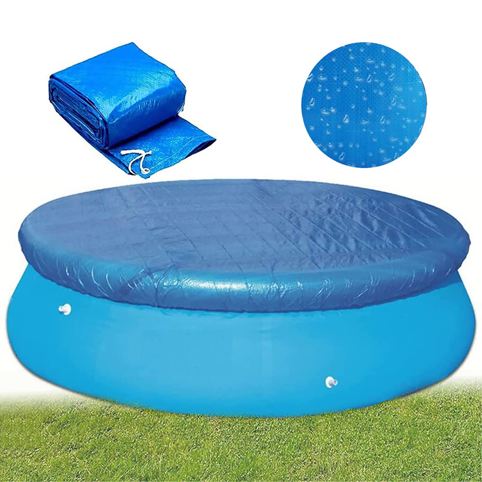 **10ft Round Solar Pool Cover - Inflatable, Durable Dustproof & Rainproof Above Ground Pool Cover for Outdoor Family Pools - Perfect for Garden, Paddling & Swimming Protection (305cm/10ft, Customizable Size)**