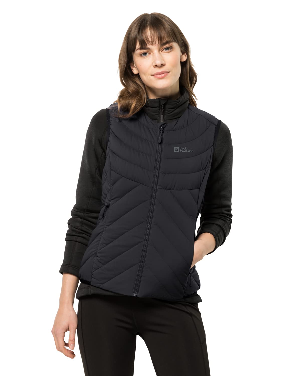 Jack Wolfskin Women's Athletic Down Vest - Lightweight Warm Puffer Vest for Running, Hiking & Outdoor Activities