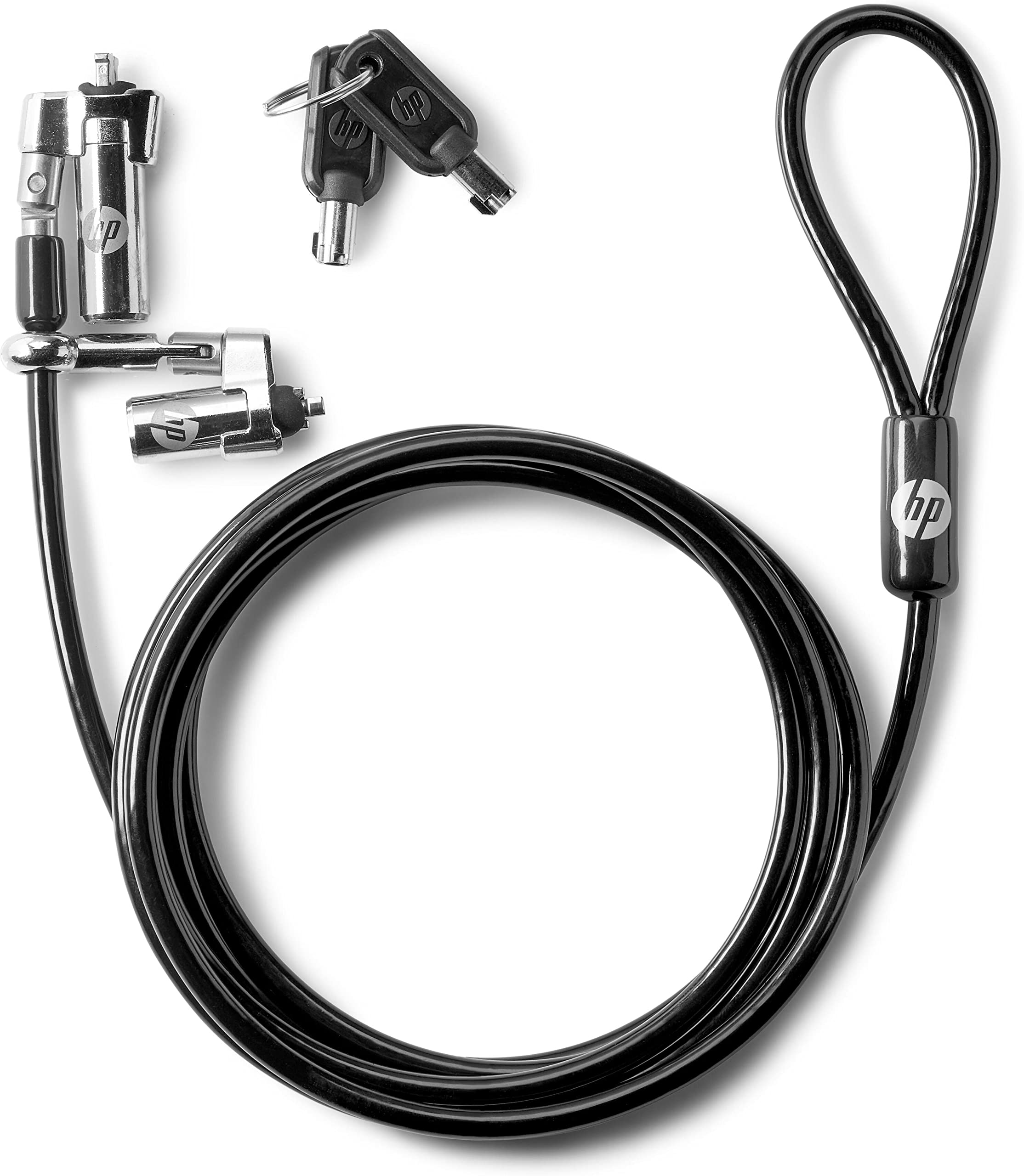 BRETFORD HP T1A64AA Dual Head Keyed Security Cable Lock - 7ft Laptop Lock for HP, Dell, Lenovo - Secure Your Devices in Office, School or Travel