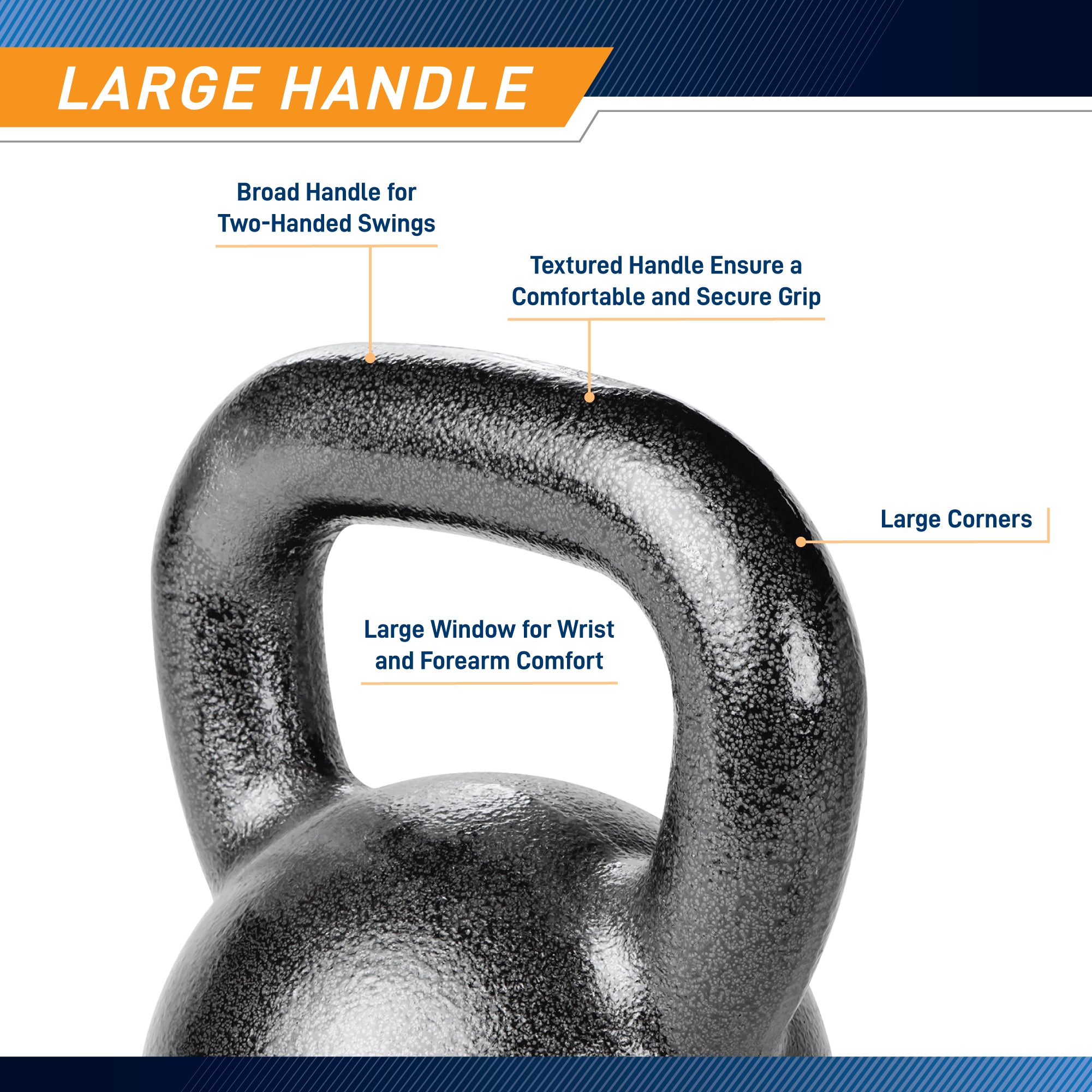 35lb Hammertone Kettlebell - Heavy Duty Cast Iron Home Gym Equipment for Strength Training, CrossFit & Weightlifting | HKB 035 | Perfect for Home Workouts & Fitness Studios
