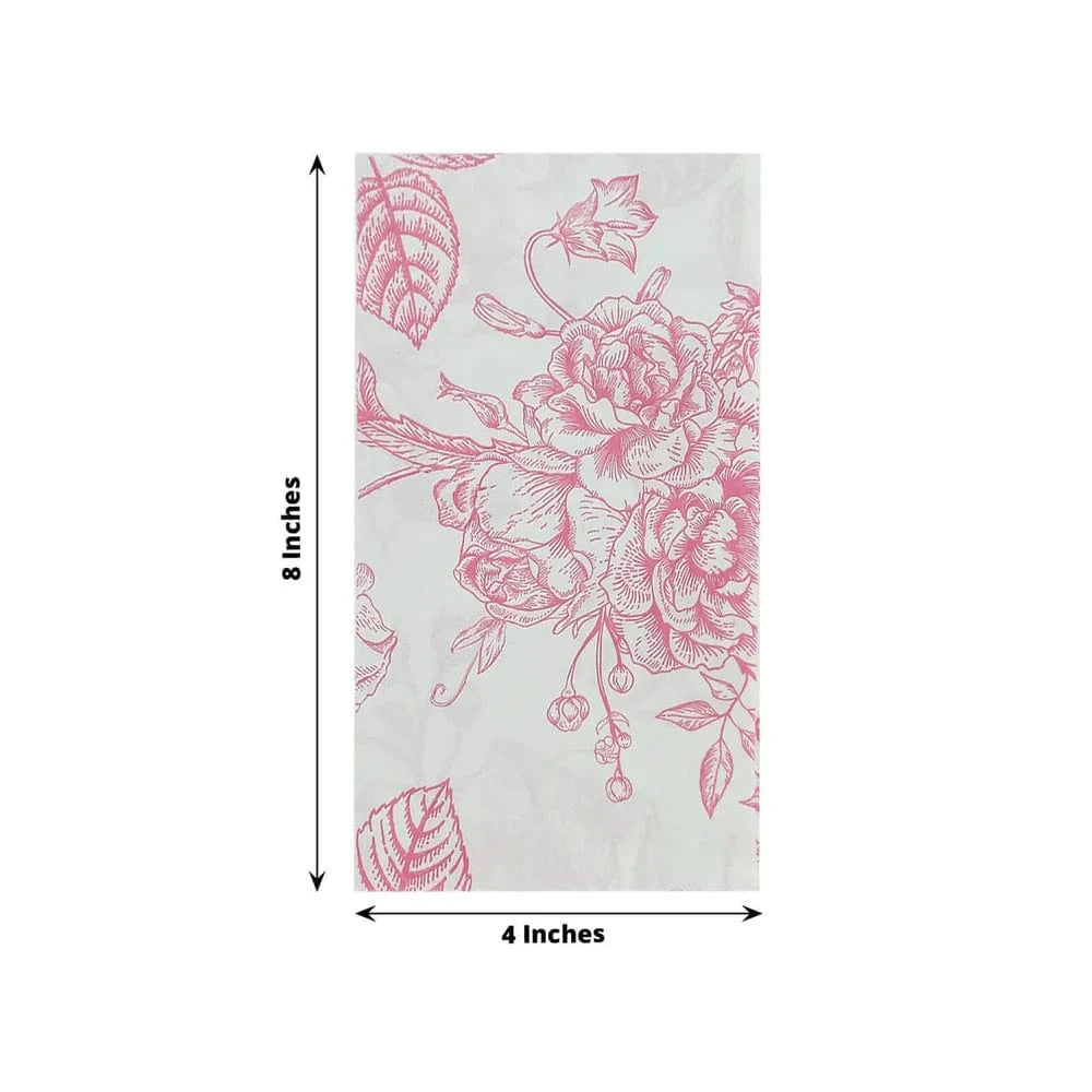 50-Pack Premium 2-Ply French Toile Floral Paper Dinner Napkins - Elegant Table Setting for Weddings, Parties & Fine Dining