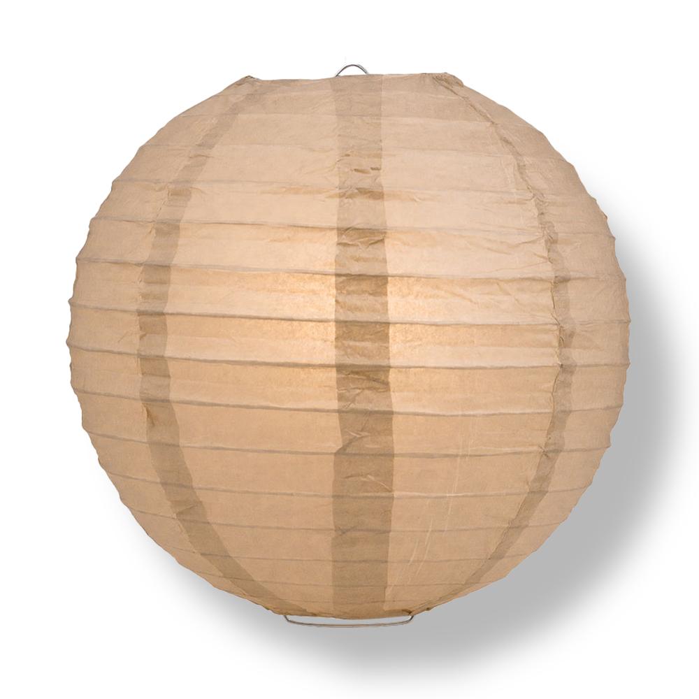 30 Pack Dusty Sand Rose Jumbo Round Paper Lanterns with Even Ribbing - Perfect for Wedding Decor, Party Supplies & Home Decoration