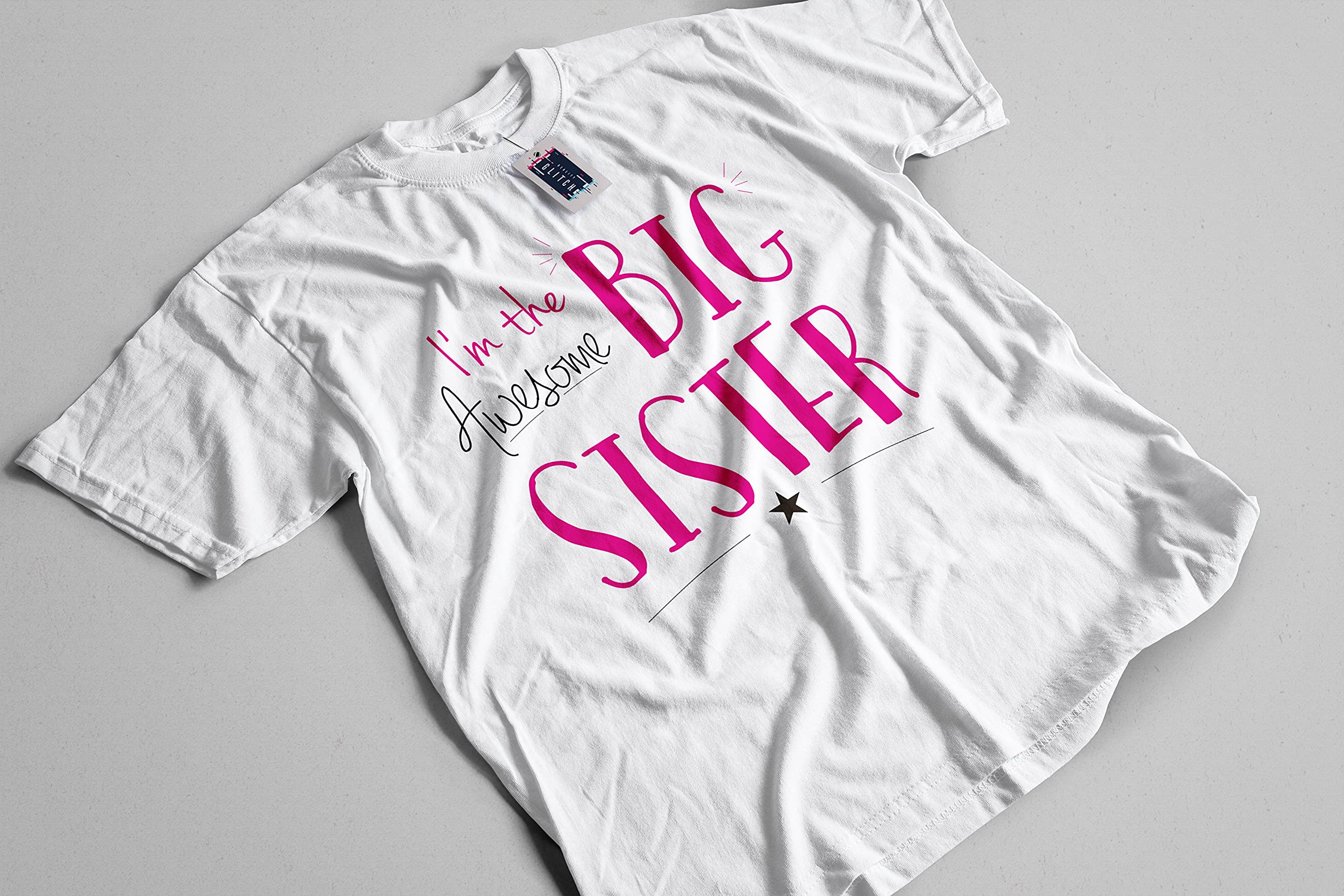 Awesome Big Sister Kids T-Shirt - Funny Sibling Graphic Tee for Girls & Boys | Perfect for Family Photos, Birthday Gifts & Sibling Bonding