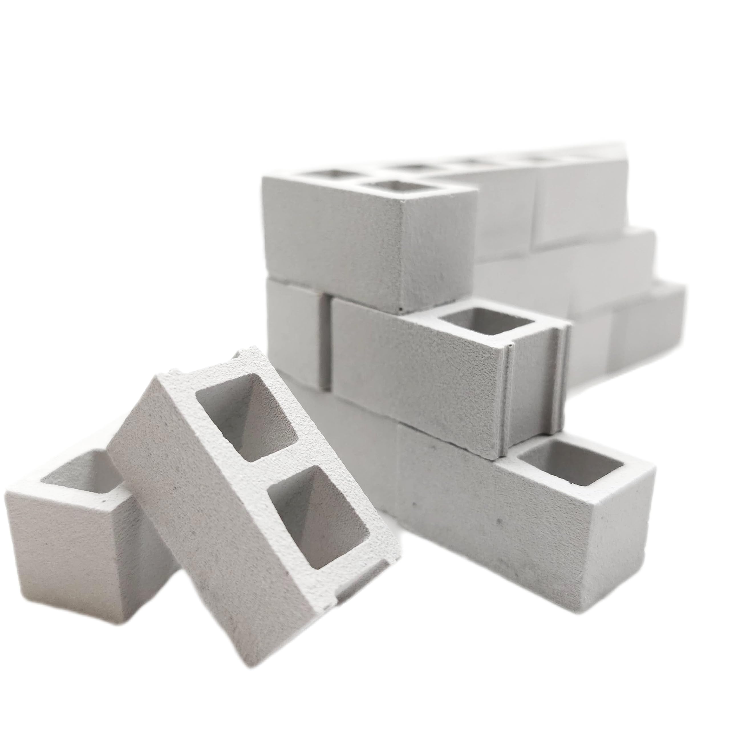 1:12 Scale Miniature Cinder Blocks Silicone Mold - 10 Cavities Realistic Texture for DIY Dollhouse, Model Building & Craft Projects