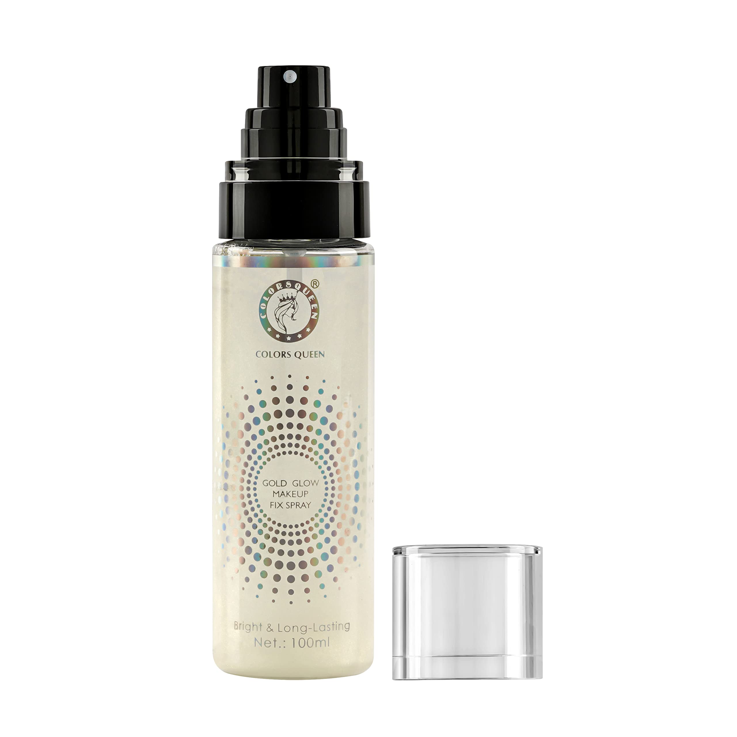 Colors Queen Gold Glow Makeup Setting Spray – 100ml | Long Lasting Face Makeup Fixer | Lightweight, Non-Greasy Formula with Aloe Vera Extract | Perfect for Bridal, Party & Everyday Makeup Locking