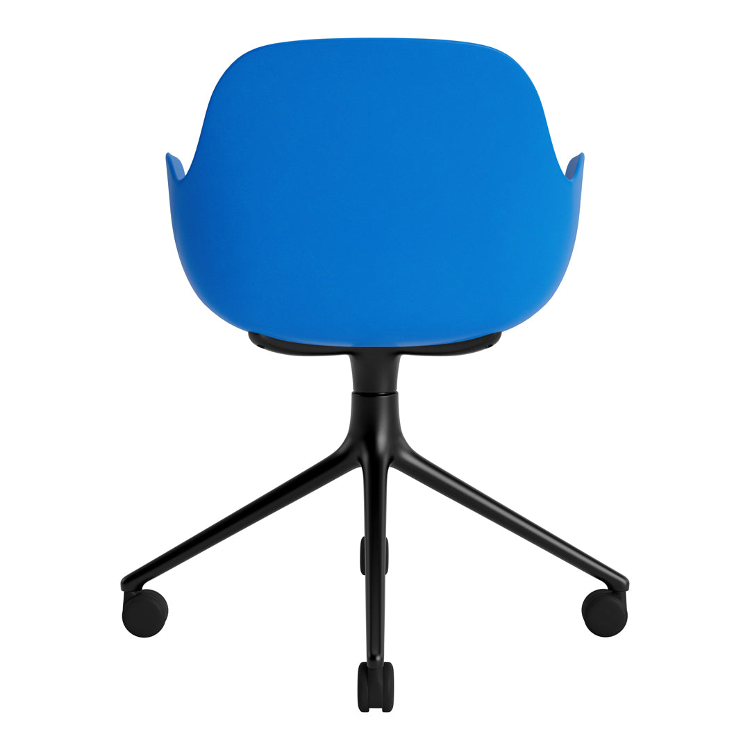 Modern Form Armchair with 4-Wheel Swivel Base - Ergonomic Office Chair for Home & Workspace - Perfect for Desks, Living Rooms, and Study Areas