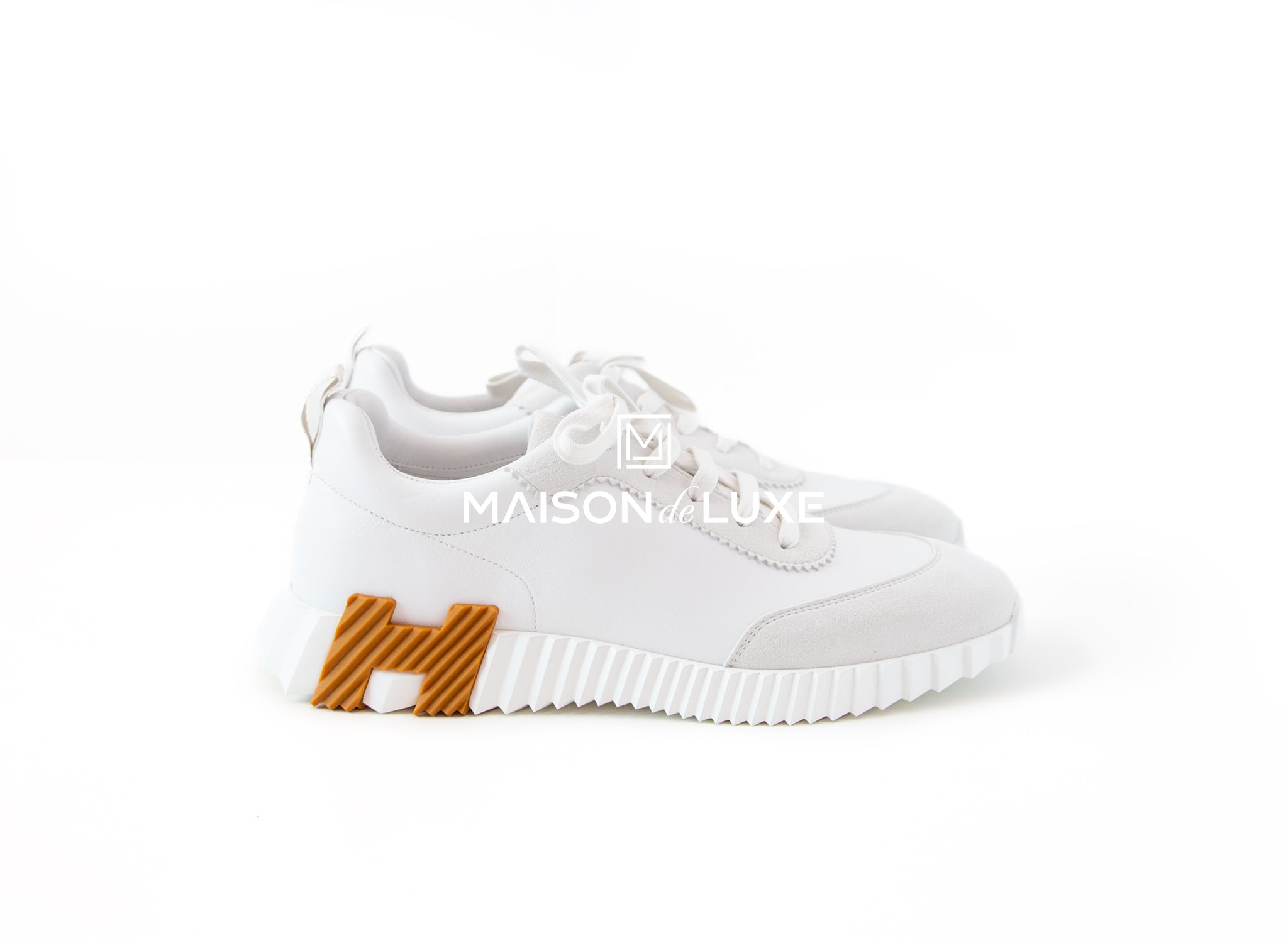 Hermes Men's White Bounce 42 Sneakers - Premium Comfort Running Shoes for Men | Perfect for Gym Workouts & Casual Wear