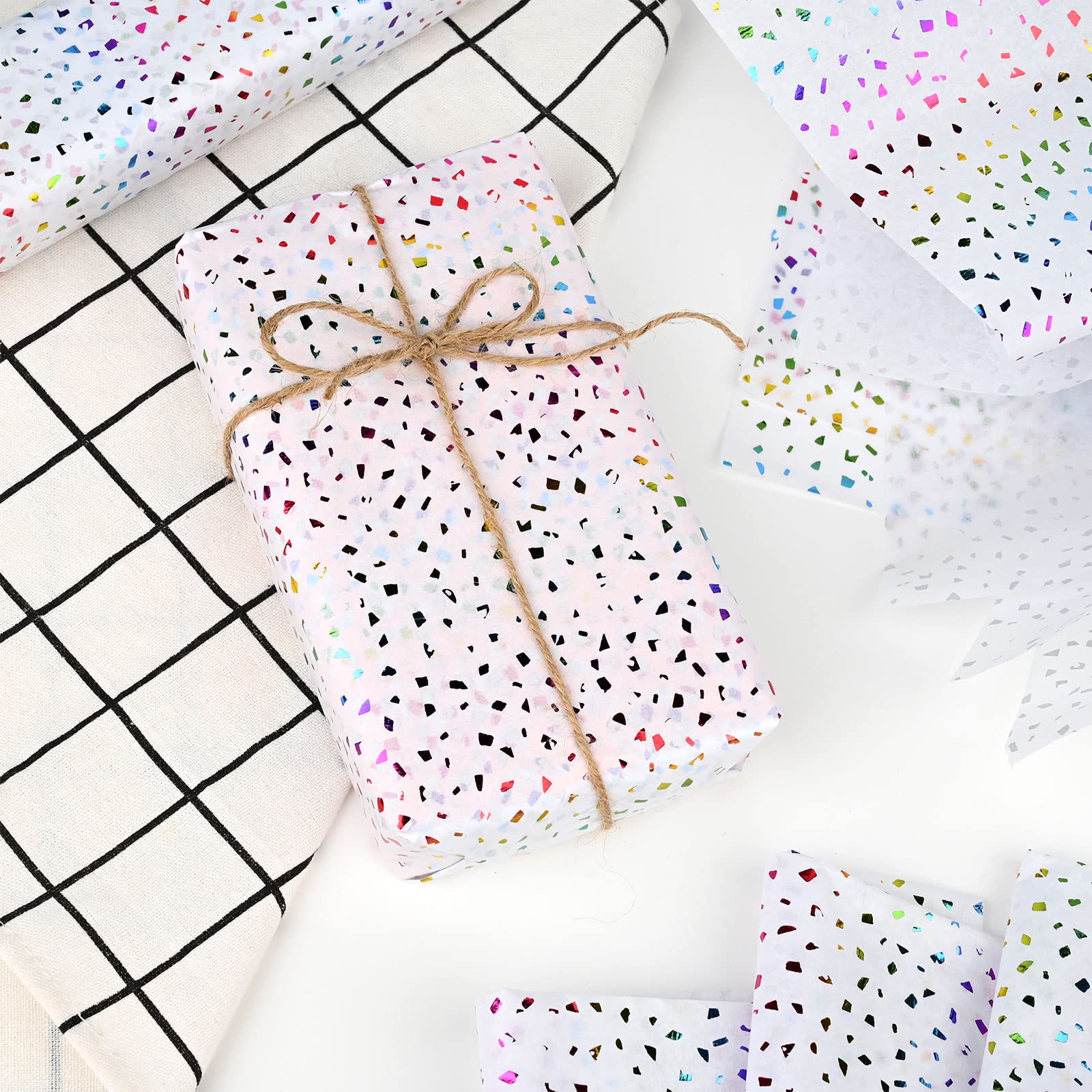 25 Sheets Rainbow Glitter Tissue Paper - 20
