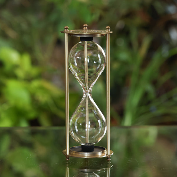 Vintage Brass Hourglass Kit - 30 Minute Sand Timer - Elegant Home & Office Decor for Meditation, Yoga, and Productivity Boosting