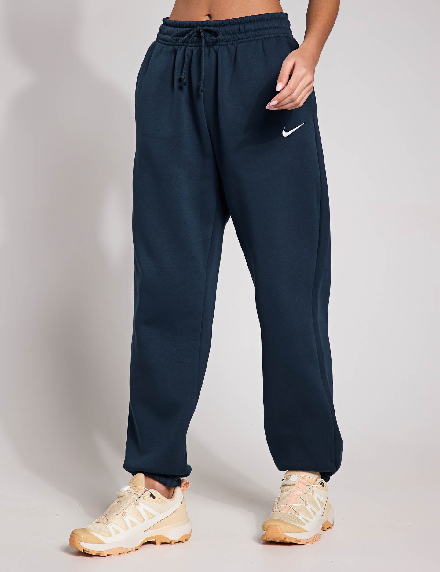 Phoenix Fleece Oversized Sweatpants for Women - Soft Athletic Joggers with Pockets, Comfortable Lounge Pants for Running, Yoga & Casual Wear (Armory Navy/Sail)
