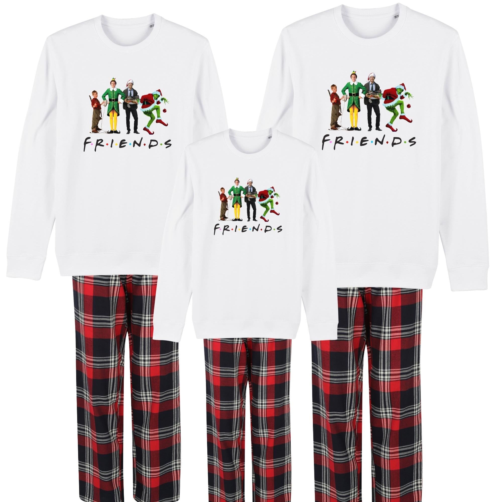 Christmas Friends Yuletide Pajama Set - Cozy Matching Sweatshirt & Pants for Holiday Family Photos & Festive Gatherings