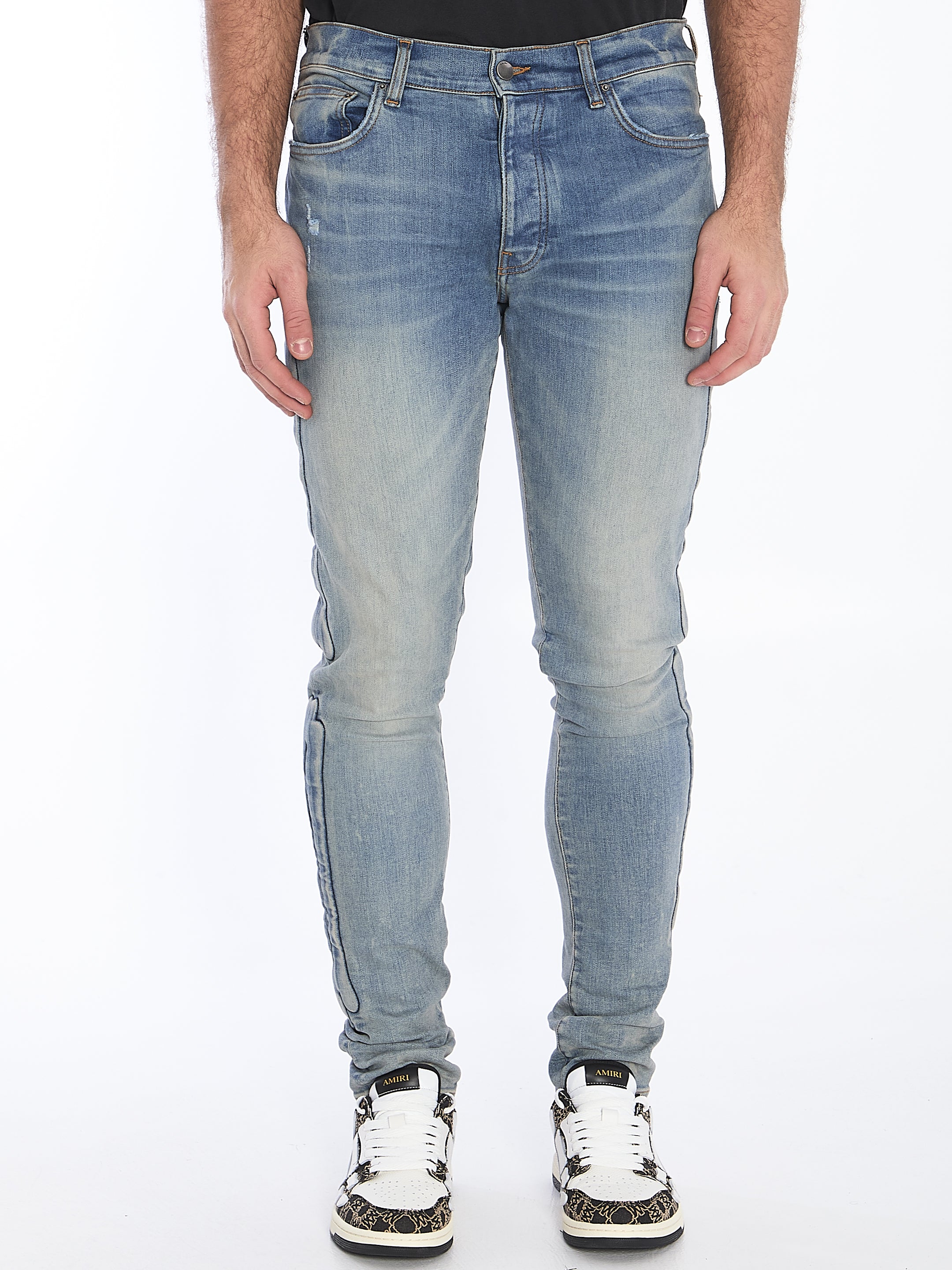 Amiri 3D Bones Jeans for Men - Distressed Denim Pants with Embroidered Skeleton Design | Perfect for Streetwear, Casual Outfits & Night Out Looks
