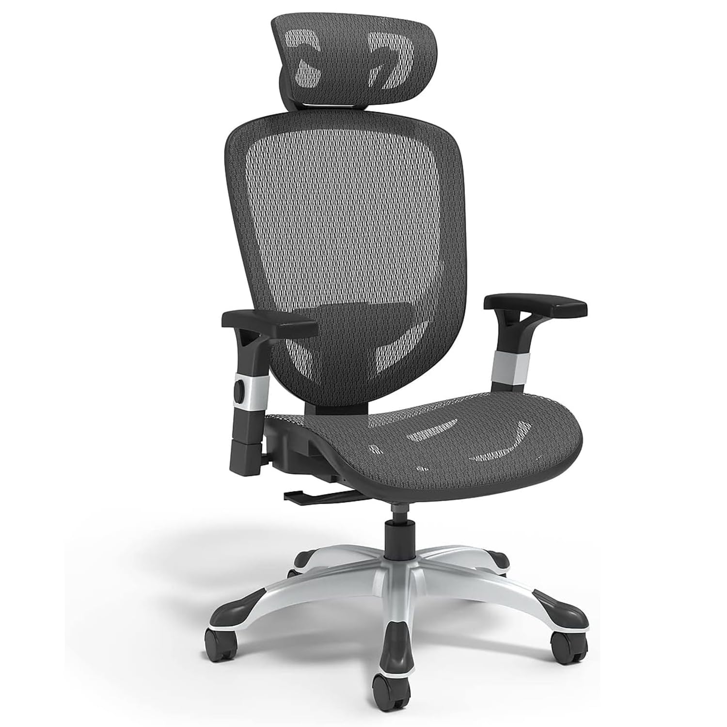 Staples Hyken Ergonomic Swivel Task Chair - Adjustable Office Chair with Breathable Mesh Back & Lumbar Support - Black - Ideal for Home Office, Gaming & Workspace Comfort