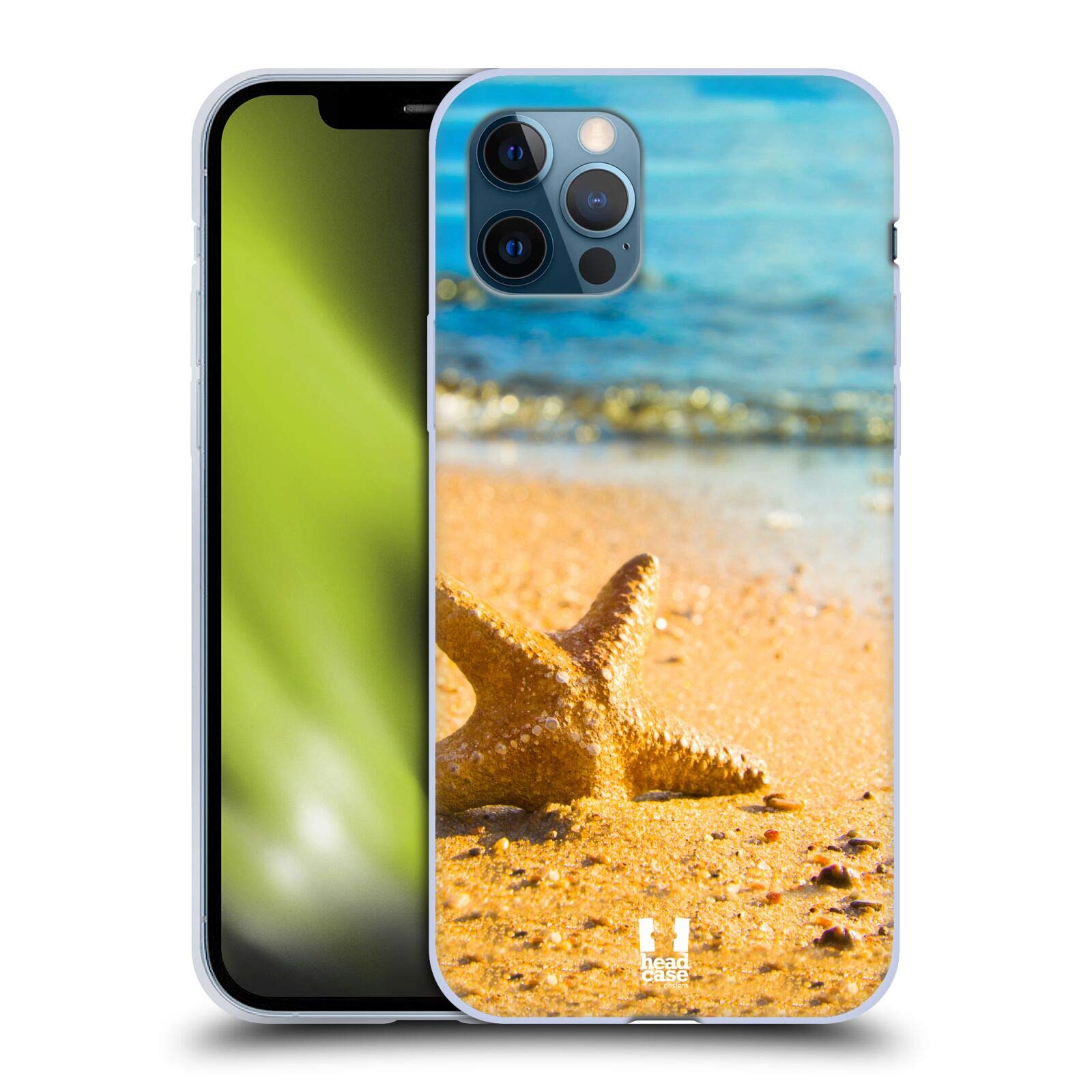 Head Case Designs Half Buried Starfish Soft Gel Phone Case - Compatible with Apple iPhone 12 & iPhone 12 Pro - Cute Animal Themed Protective Cover for Everyday Use, Beach Trips & Summer Vibes