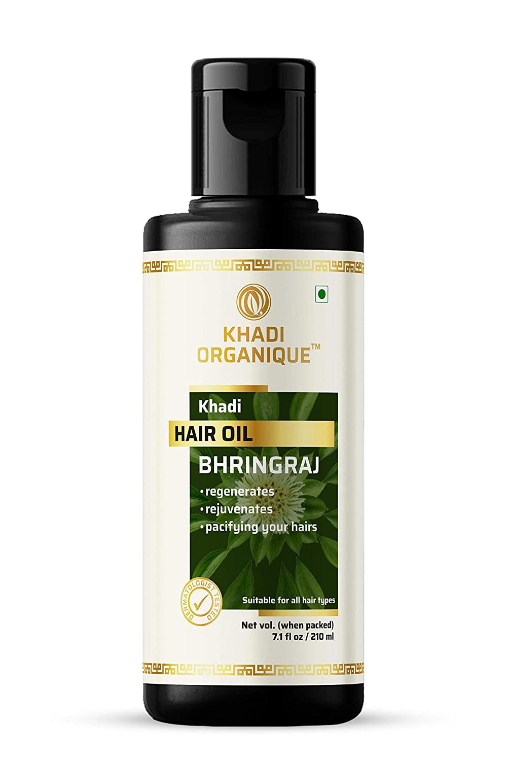 Organic Bhringraj Hair Oil for Hair Growth & Anti Hair Fall - Anti Dandruff Treatment for Healthy Scalp & Stronger Hair (210ml) - Perfect for Daily Hair Care & Scalp Massage