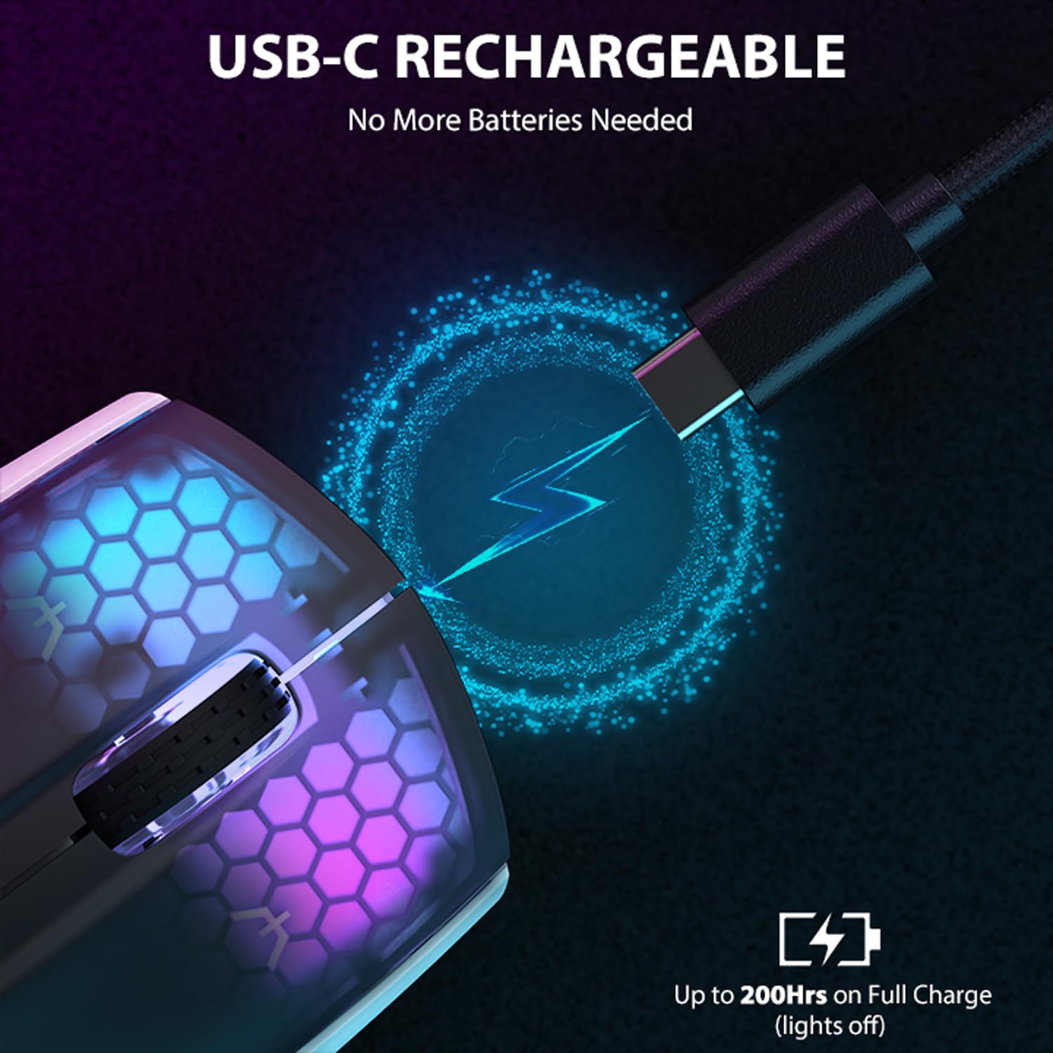 Magic-Refiner X5 Wireless Gaming Mouse - Tri-Mode Bluetooth 5.0/2.4G/USB-C, Ultra-Light 49g RGB Ergonomic Mouse with PixArt Optical Sensor & Adjustable DPI (Black & White) - Perfect for PC Gaming, Office Work & Travel