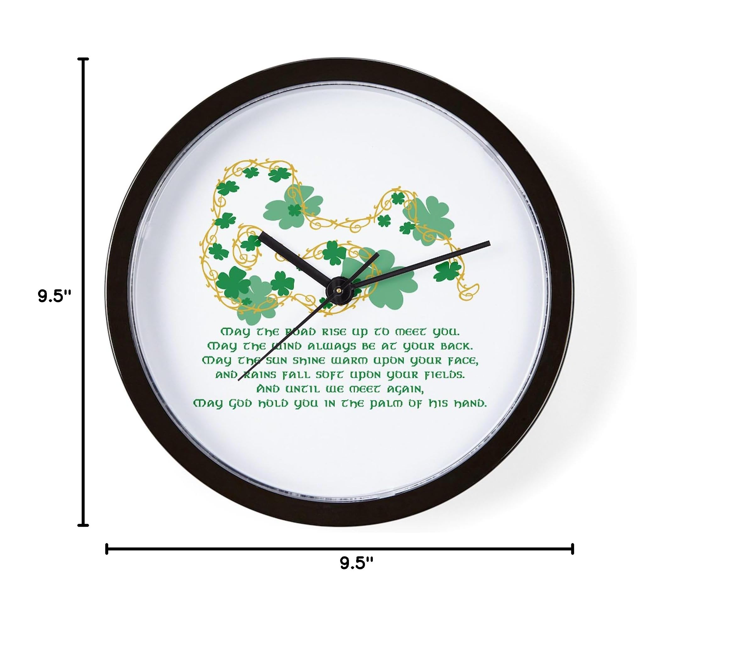 Irish Blessing 10-Inch Wall Clock - Rustic Decor for Living Room, Kitchen, Office | Perfect for St. Patrick's Day Gifts & Home Decor