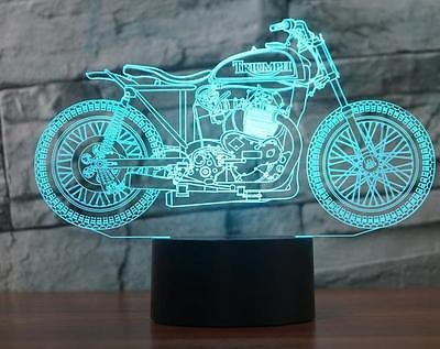 3D Motorcycle Car Night Light USB Touch Switch LED Table Lamp - 7 Color Changing Optical Illusion Desk Decor for Home, Office, Kids Room | Perfect Gift for Christmas, Birthday, Children (Toy & Home Decor)