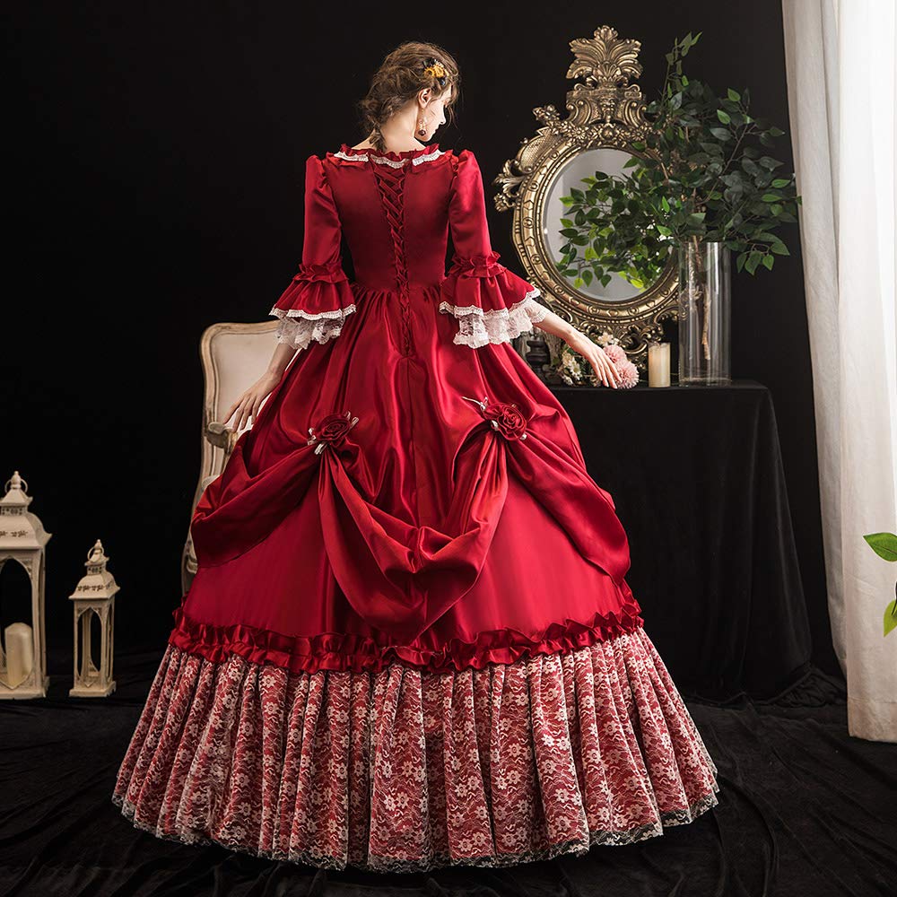 KEMAO Rococo Victorian Baroque Marie Antoinette Dress - Elegant Renaissance Ball Gown for Cosplay, Historical Reenactment, Themed Parties & Wedding Events | Perfect for Halloween, Costume Balls & Period Dramas