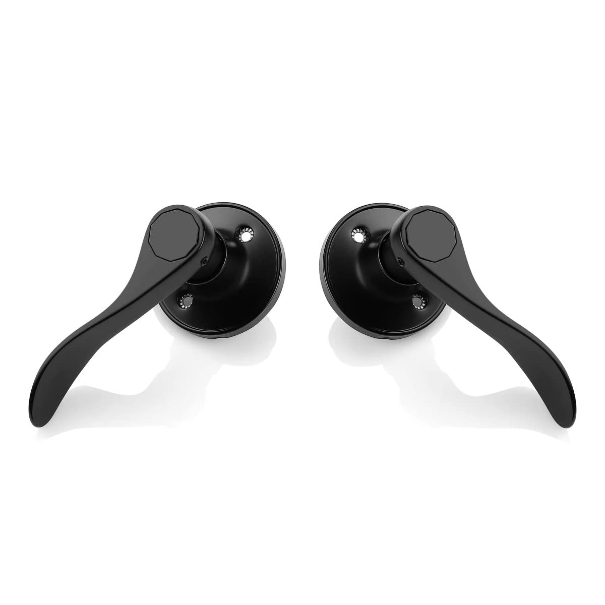 Probrico 20 Pack Non-Turning Wave Style Door Lever Handles - Left & Right Hand Single Side Pull Only - Matte Black Finish - Perfect for Laundry Rooms, Hallways & Closets - Durable Interior Door Hardware for Home & Office Use