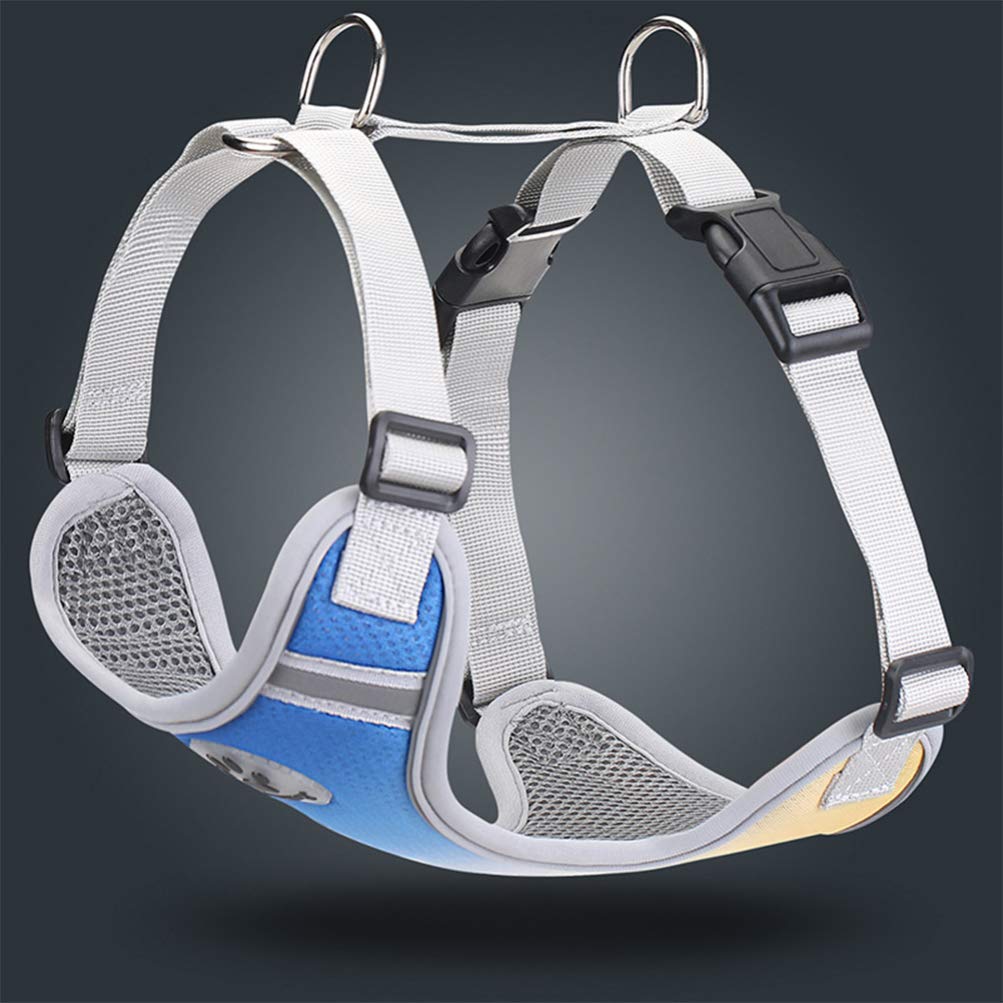 **POPETPOP Small Reflective Dog Harness - Adjustable & Comfortable Pet Vest for Running, Walking & Cooling - Perfect for Outdoor Adventures & Nighttime Safety**