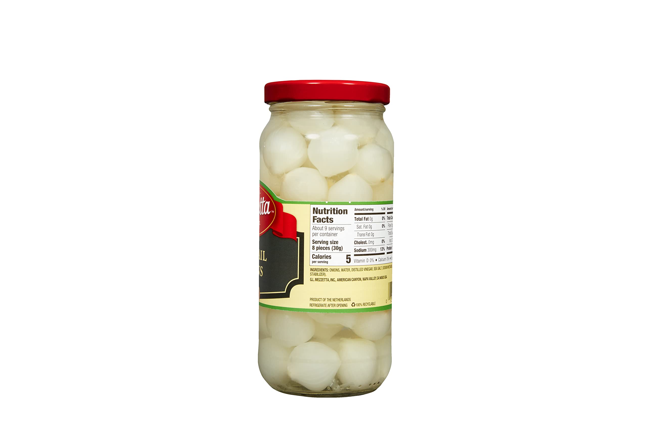 Mezzetta Cocktail Onions - Gluten Free, Keto & Kosher Certified - 16 fl oz Jar (6-Pack) - Perfect for Martinis, Bloody Marys & Charcuterie Boards