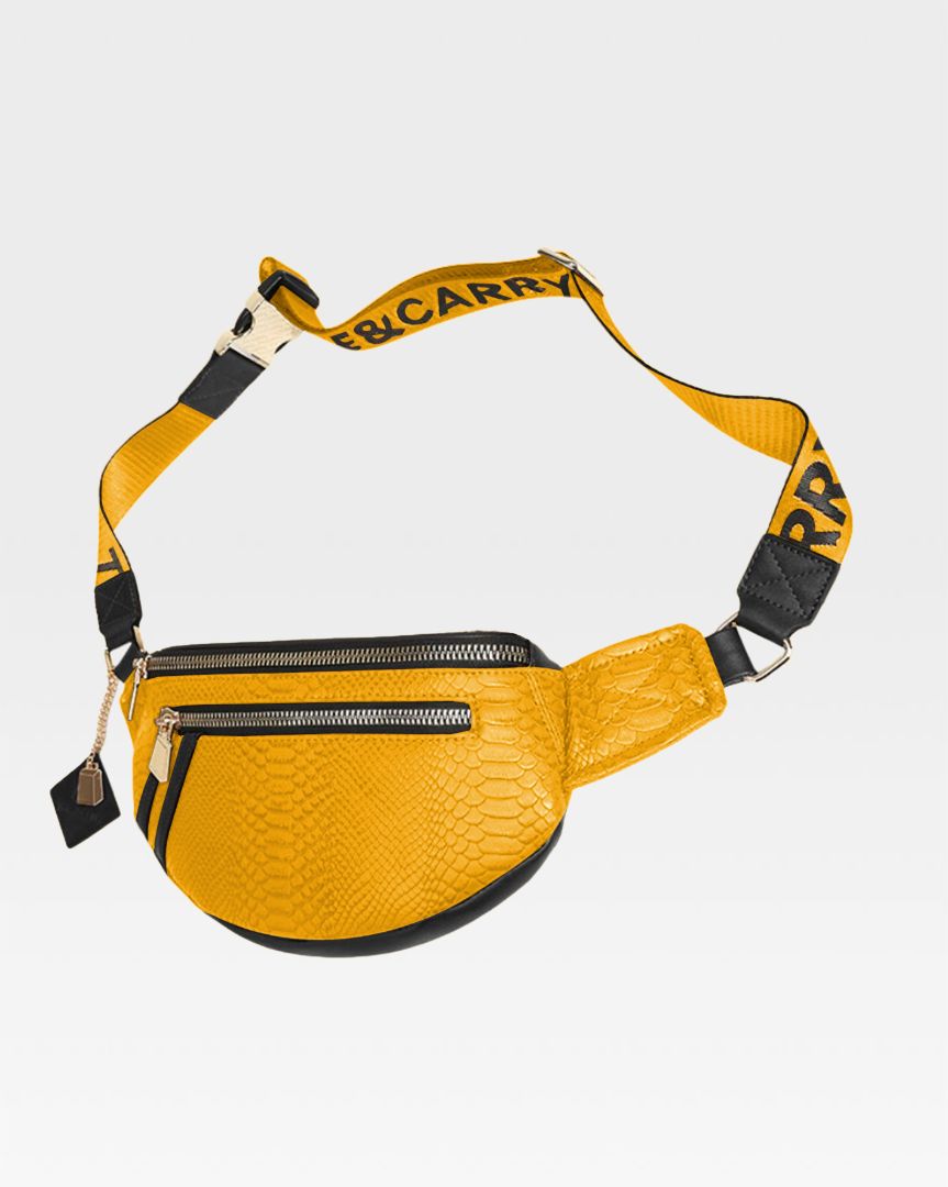 Apollo 1 Fanny Pack - Black & Yellow Waist Bag for Men & Women | Perfect for Hiking, Travel, and Outdoor Adventures