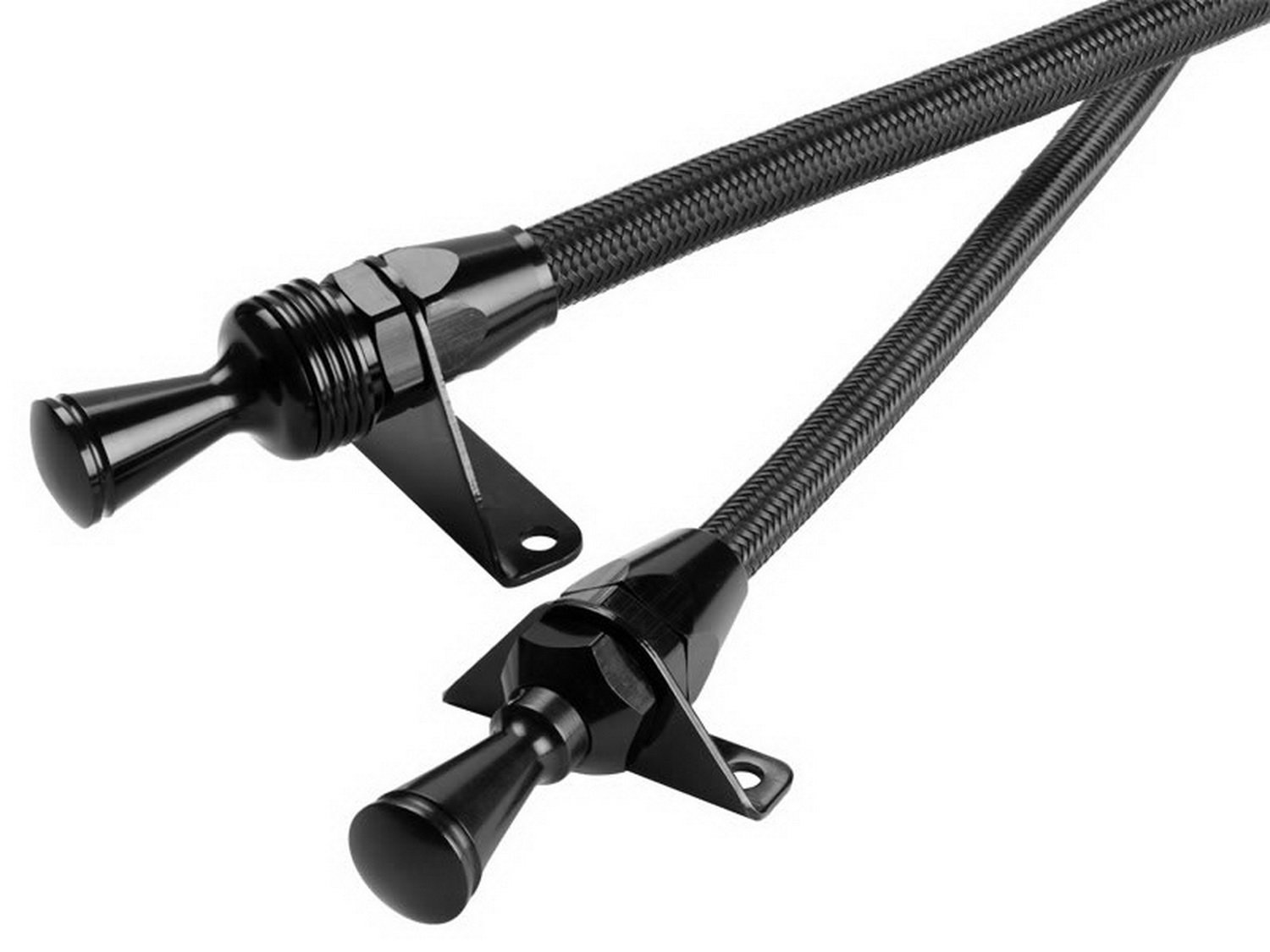 Lokar X1220127 Black Stainless Steel Dipstick with Lock & Fittings for Ford 302 Engine - High Performance Replacement Part for Classic Mustang, Hot Rod & Custom Car Builds