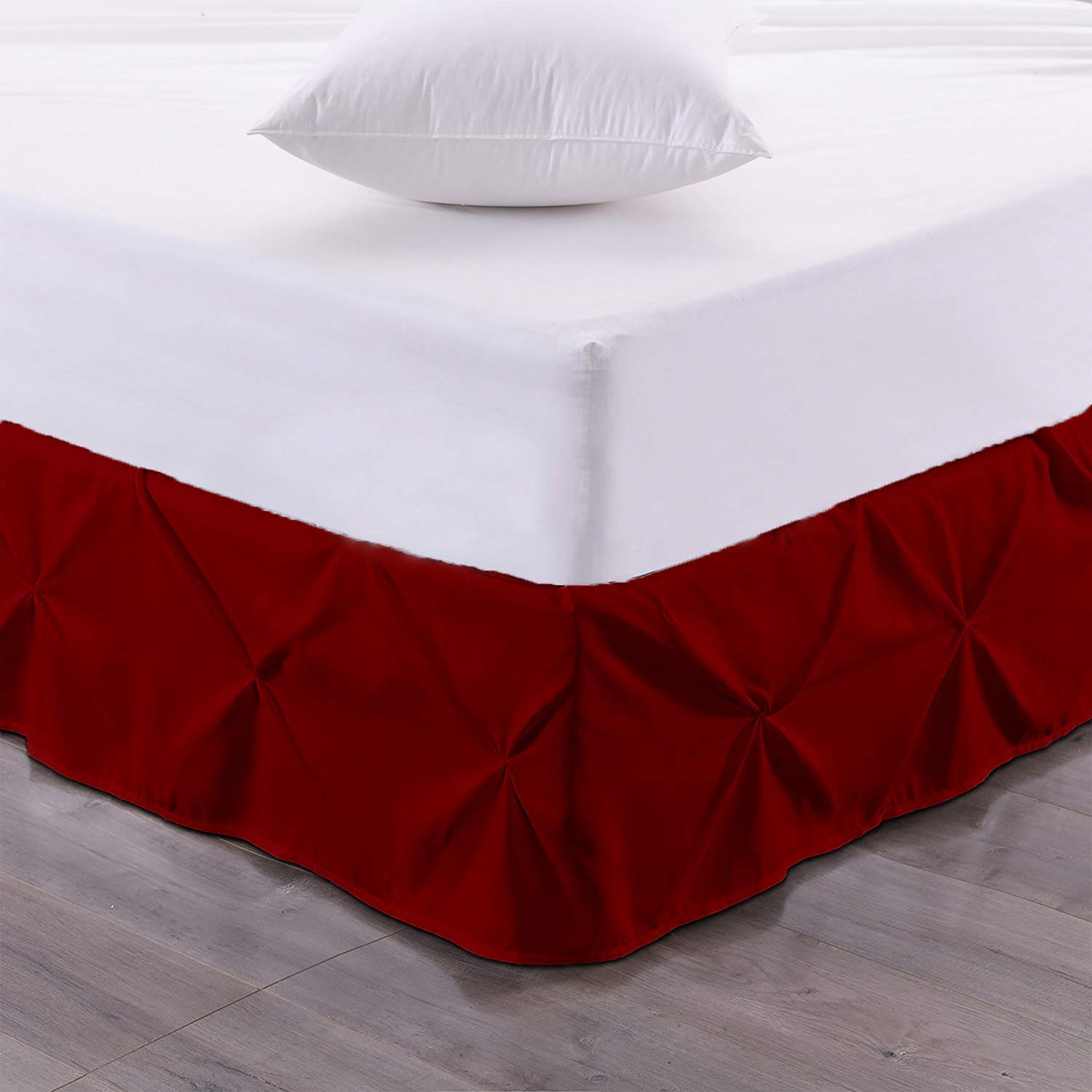 100% Egyptian Cotton 650 Thread Count Pinch Pleated Bed Skirt - Queen Size, 7