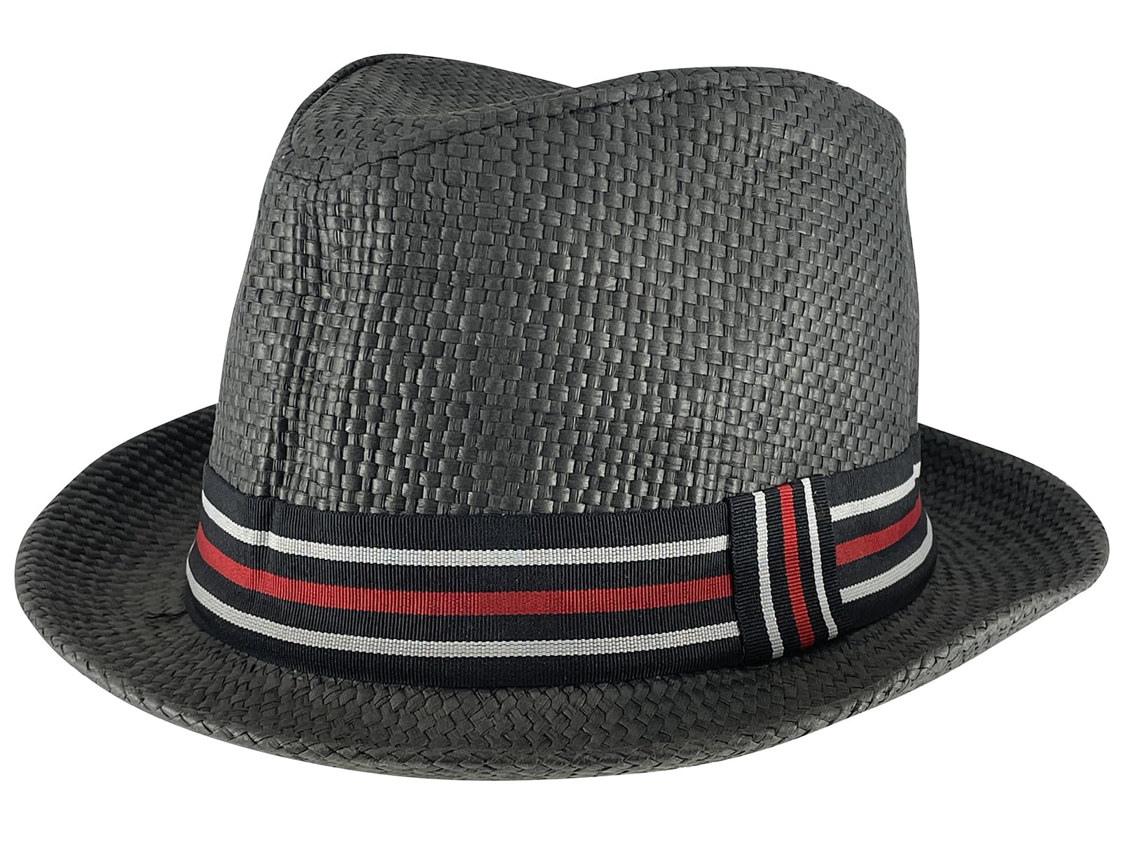 Stylish Red Band Straw Fedora Hat for Women & Men - Summer Beach Hat, Outdoor Sun Protection, Fashion Accessory for Vacations, Parties & Weddings