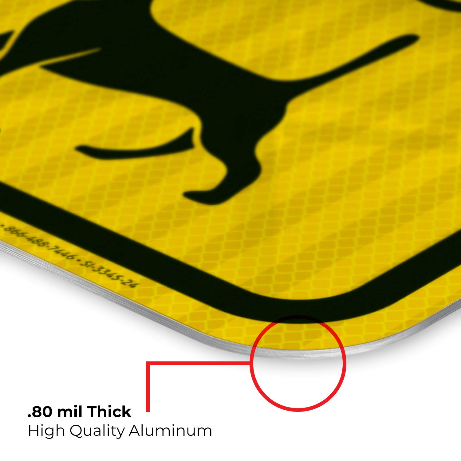 Slow 10 MPH Watch for Animals Sign - 18x24 Inches Reflective Traffic Sign - 3M EGP .080 Aluminum - Fade Resistant for Indoor & Outdoor Use - Made in USA - Perfect for School Zones, Rural Roads & Wildlife Areas