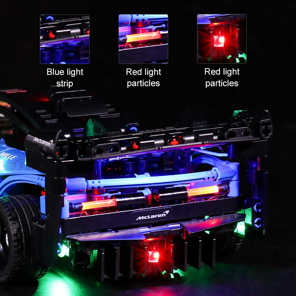 VONADO LED Light Kit for Lego McLaren Senna GTR - Remote Control Lighting System for Lego Technic Cars (Model Not Included) | Perfect for Night Displays, Car Shows & Lego Enthusiast Collections